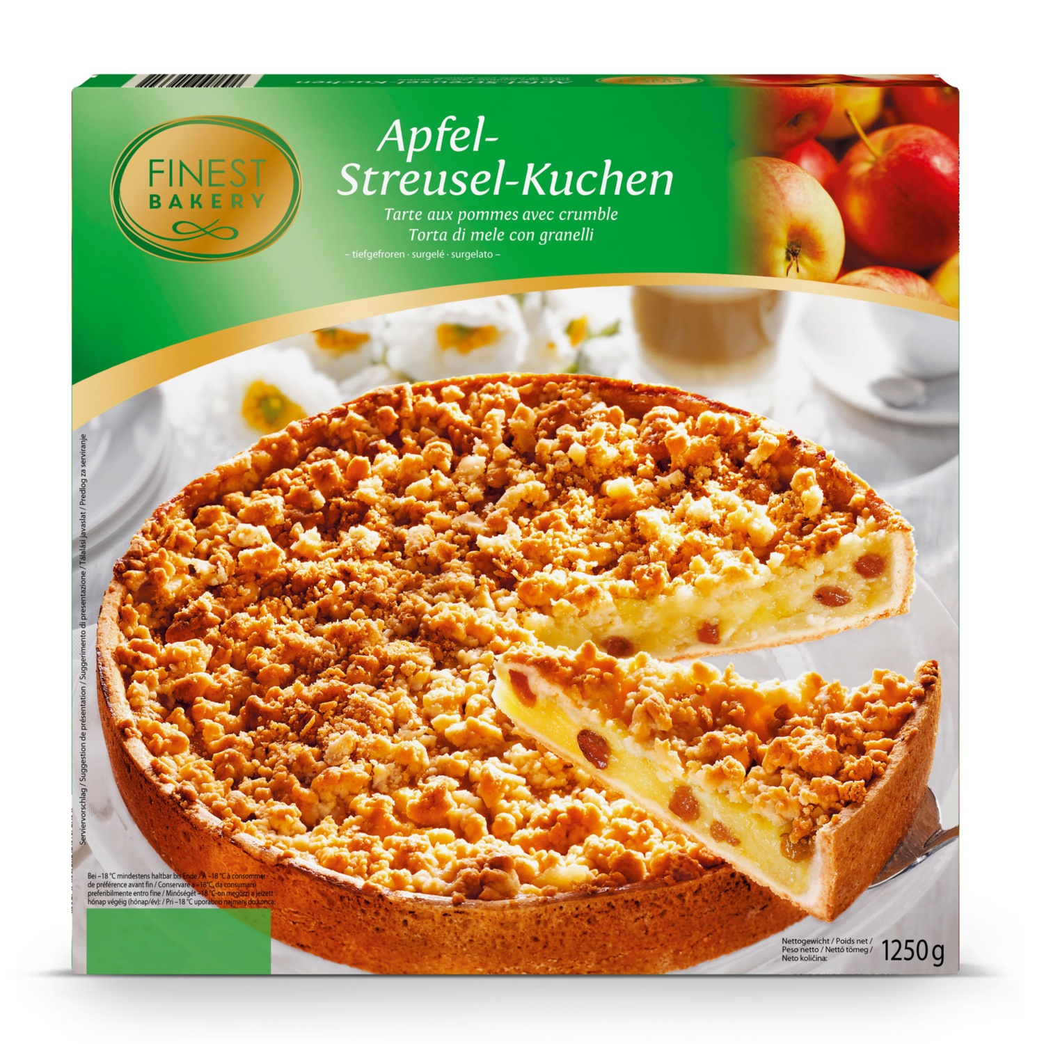 FINEST BAKERY Backkuchen,  Apfel-Streusel