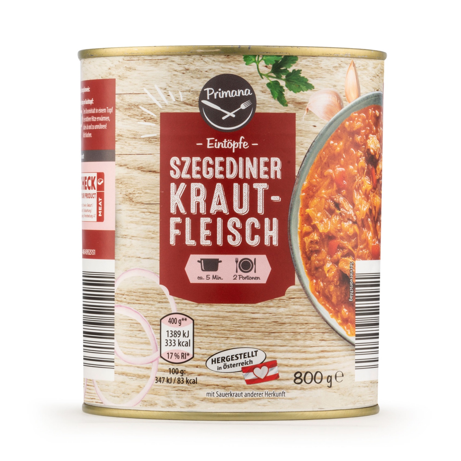 PRIMANA Traditionell österr. Fertiggericht, Szegediner Krautfleisch