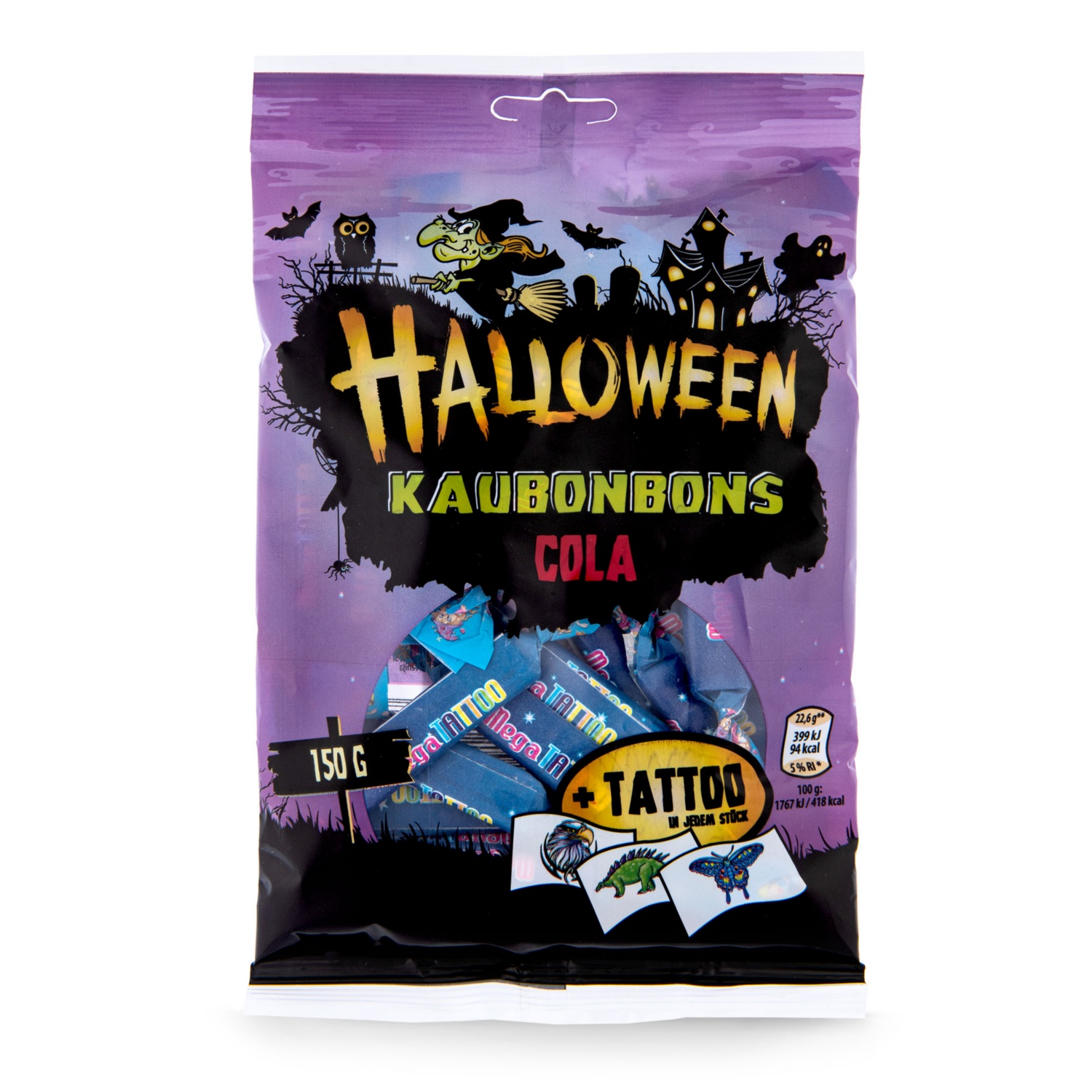 Kaubonbons mit Tattoo, Cola