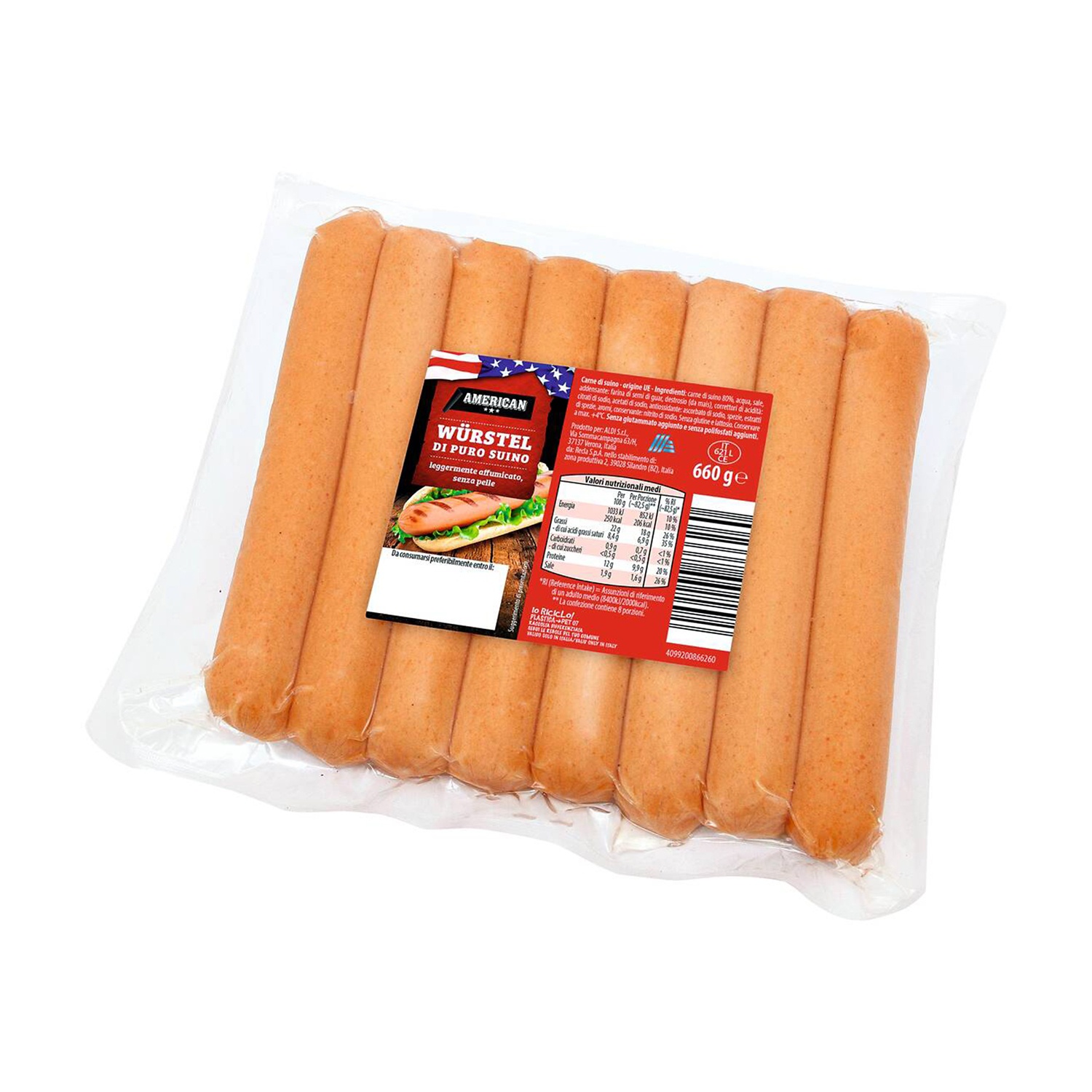 AMERICAN Würstel per hotdog