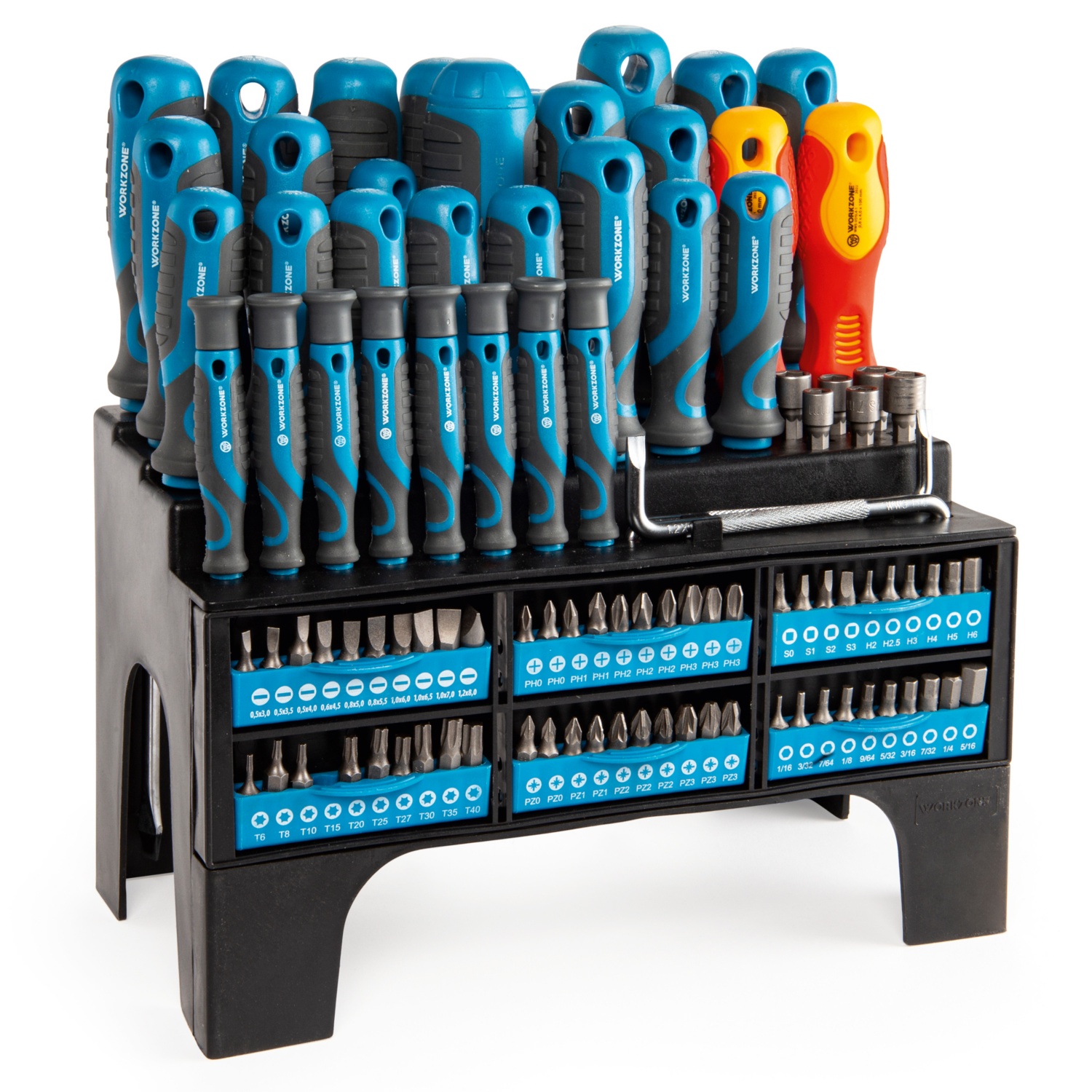 WORKZONE XXL Schraubendreher- und Bit-Set, 100-teilig