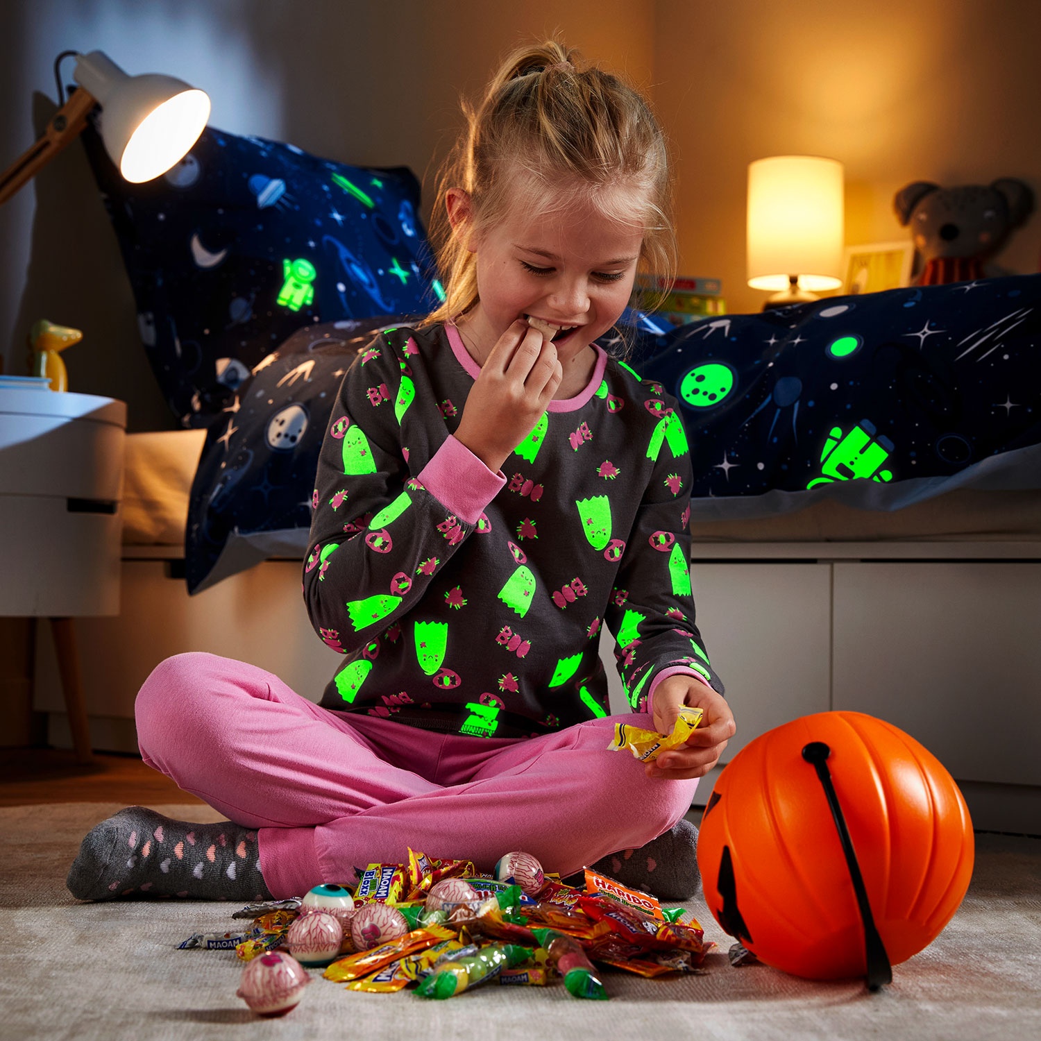 ALIVE® Kinder Halloween-Pyjama, Glow in the Dark