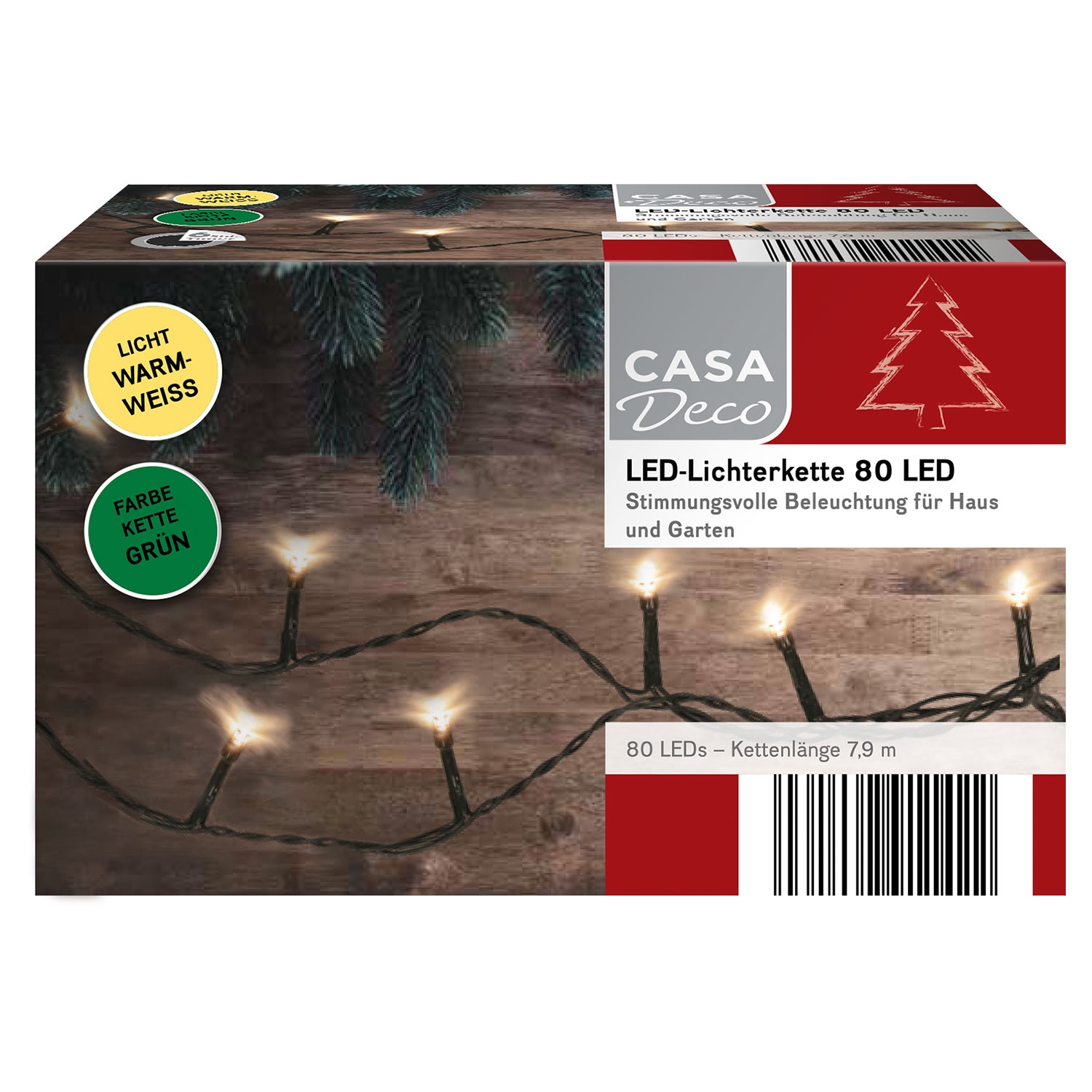 CASA DECO LED-Lichterkette mit 80 LEDs