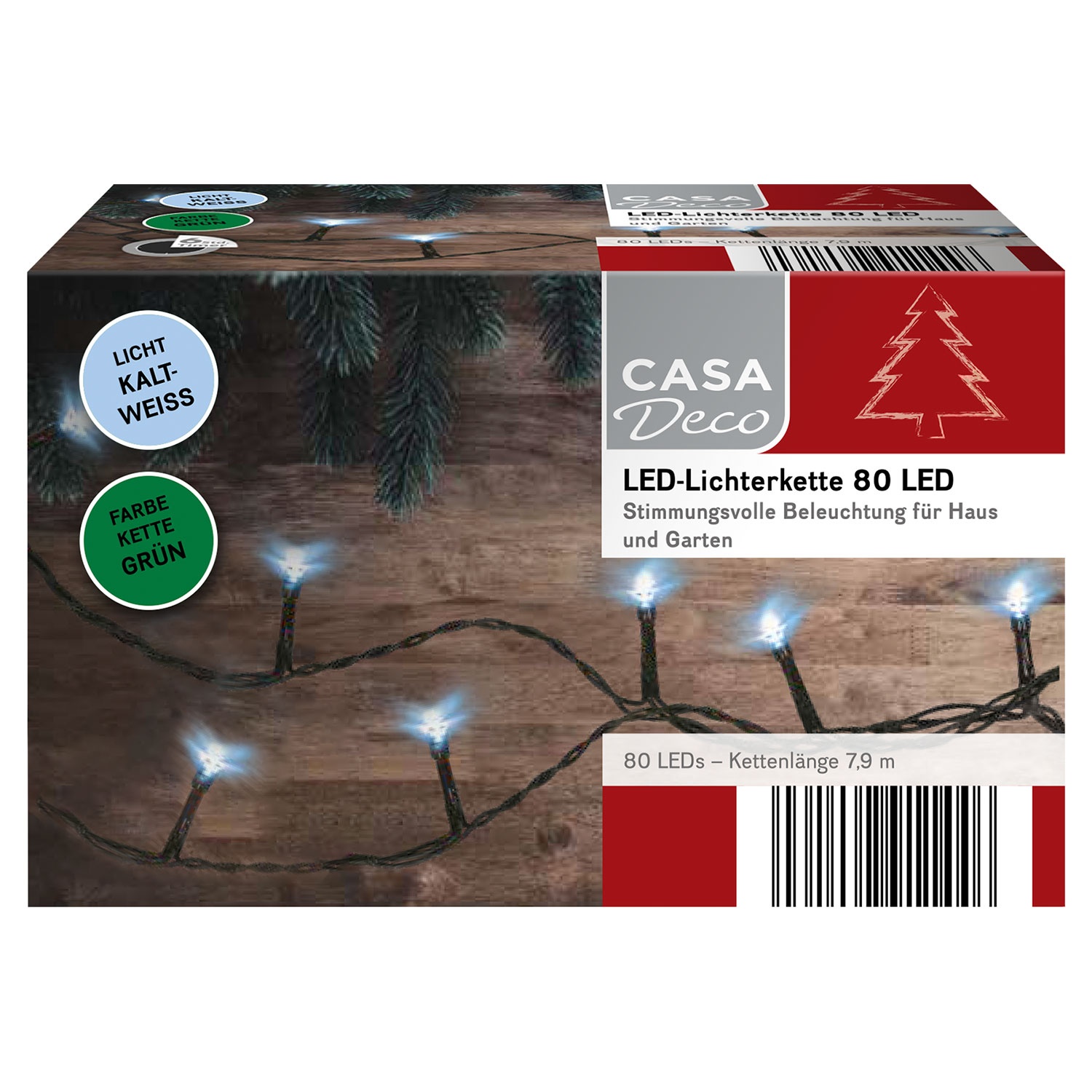 CASA DECO LED-Lichterkette mit 80 LEDs