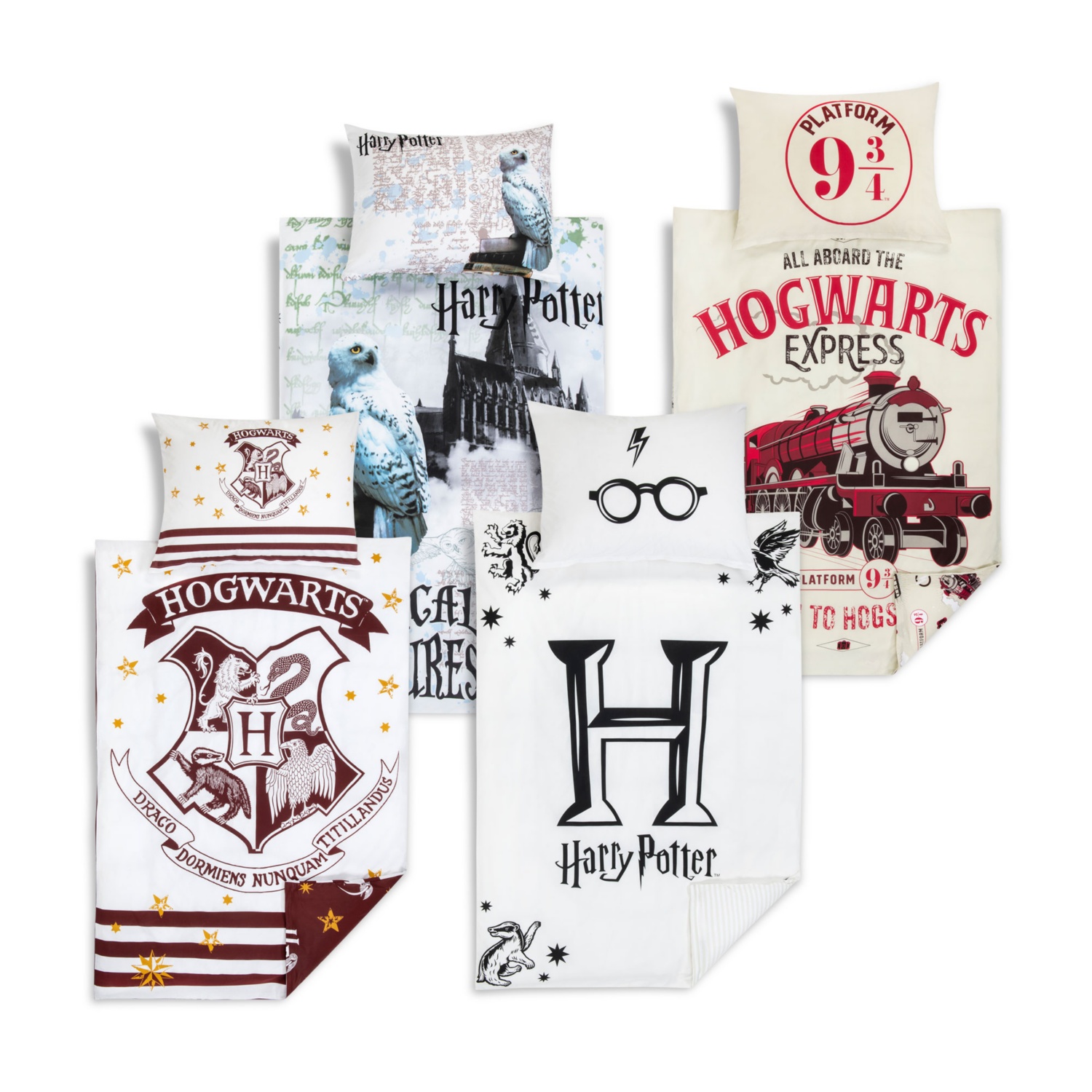 Harry Potter Set Copripiumino Singolo Coraggioso Grigio Righe Stemmi Kids  2-in-1 5056197154762