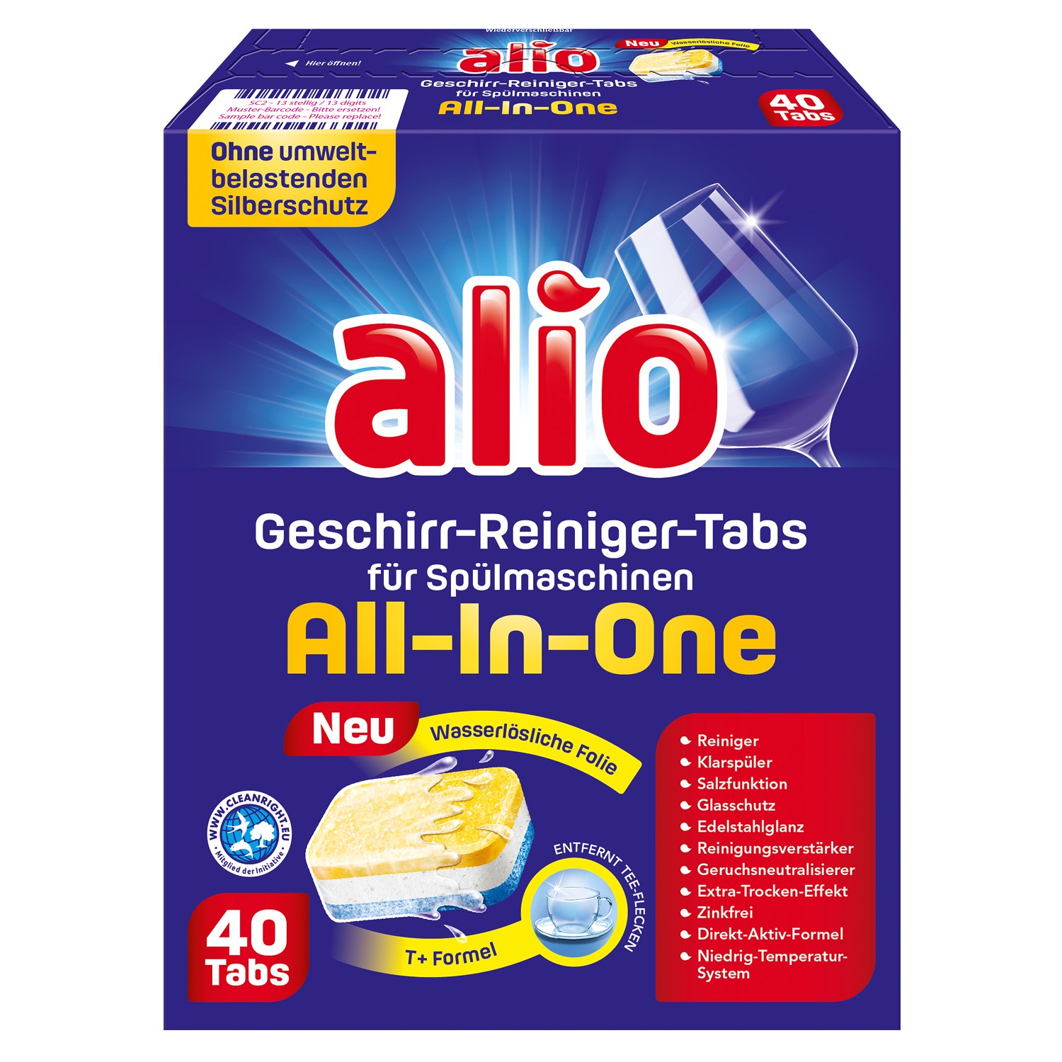 ALIO Geschirr-Reiniger-Tabs für Spülmaschinen alio complete 40 Tabs