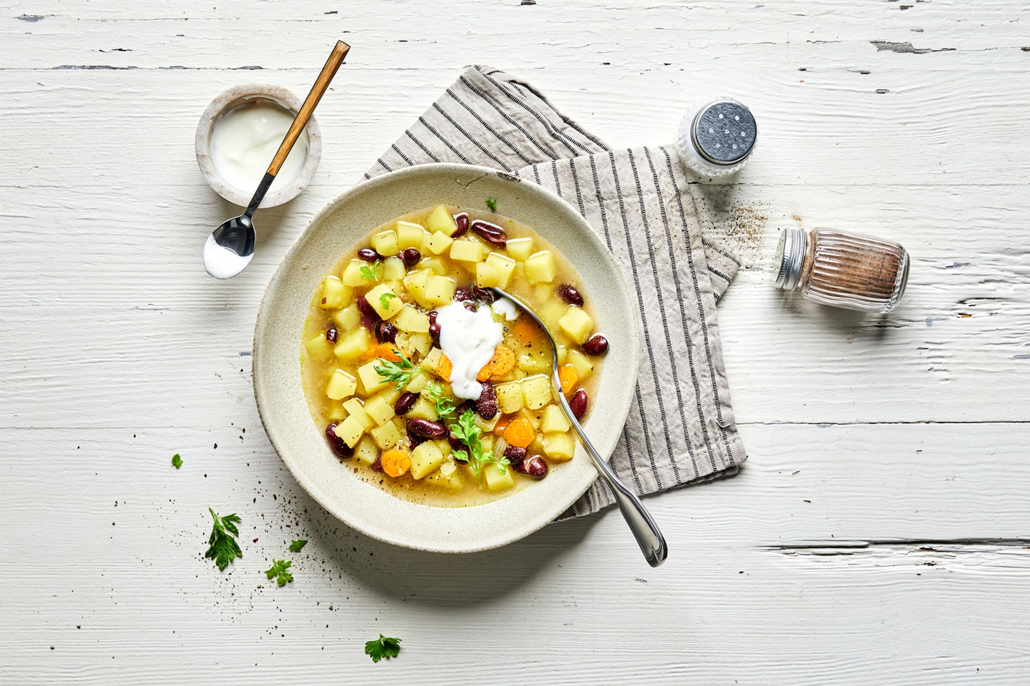 Kartoffel-Suppe mit Kidneybohnen