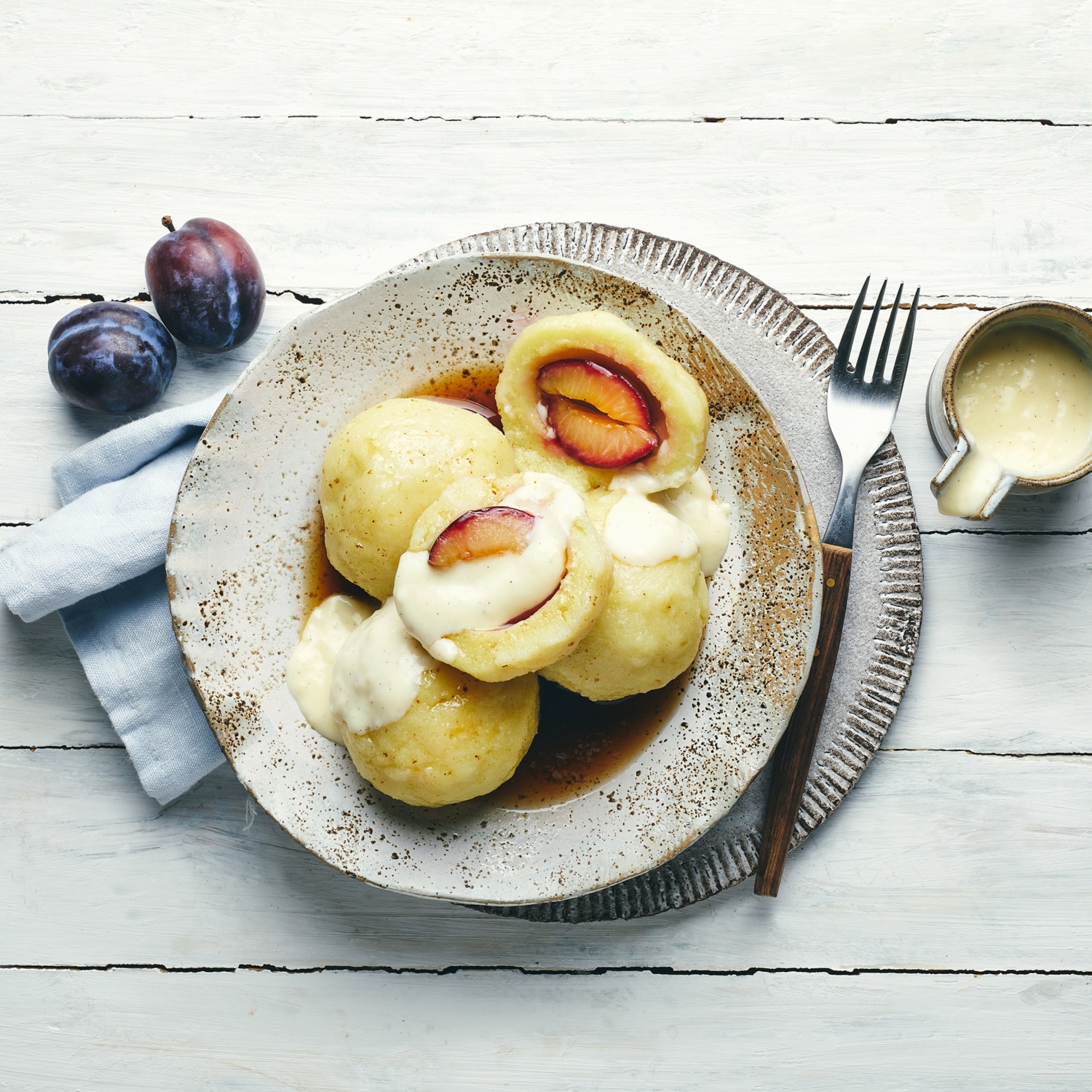 Pflaumenknödel mit brauner Butter und Vanillesauce | ALDI Rezeptwelt