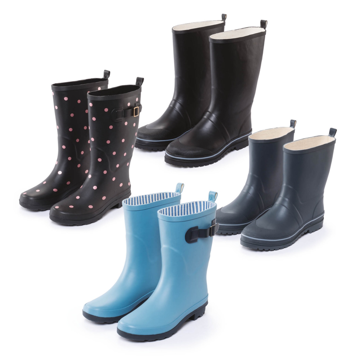 CRANE Gummistiefel, Schwarz/Punkte, Gr. 40 ALDI SUISSE