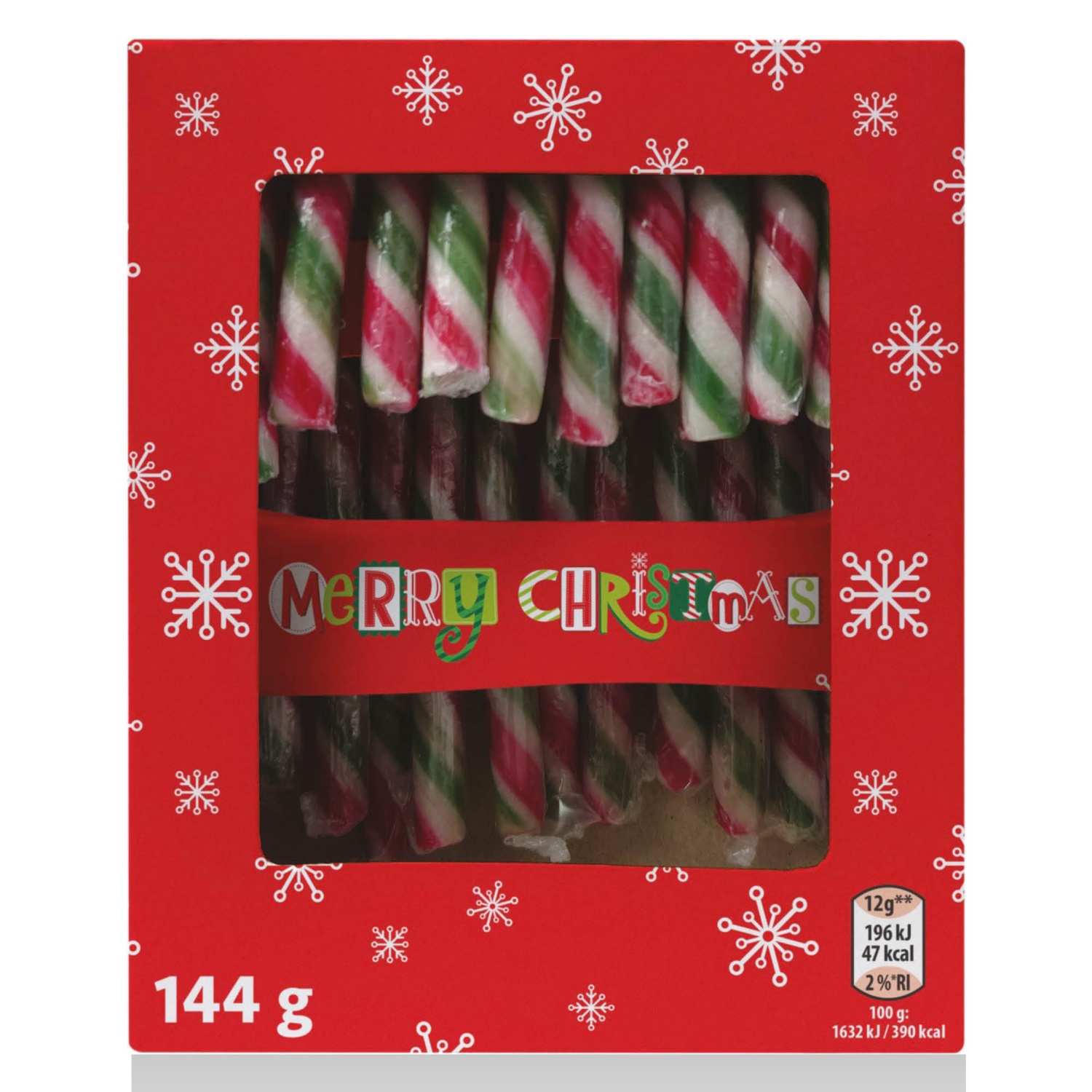 MONARC Karácsonyi nyalóka, 144 g, piros-zöld-fehér
