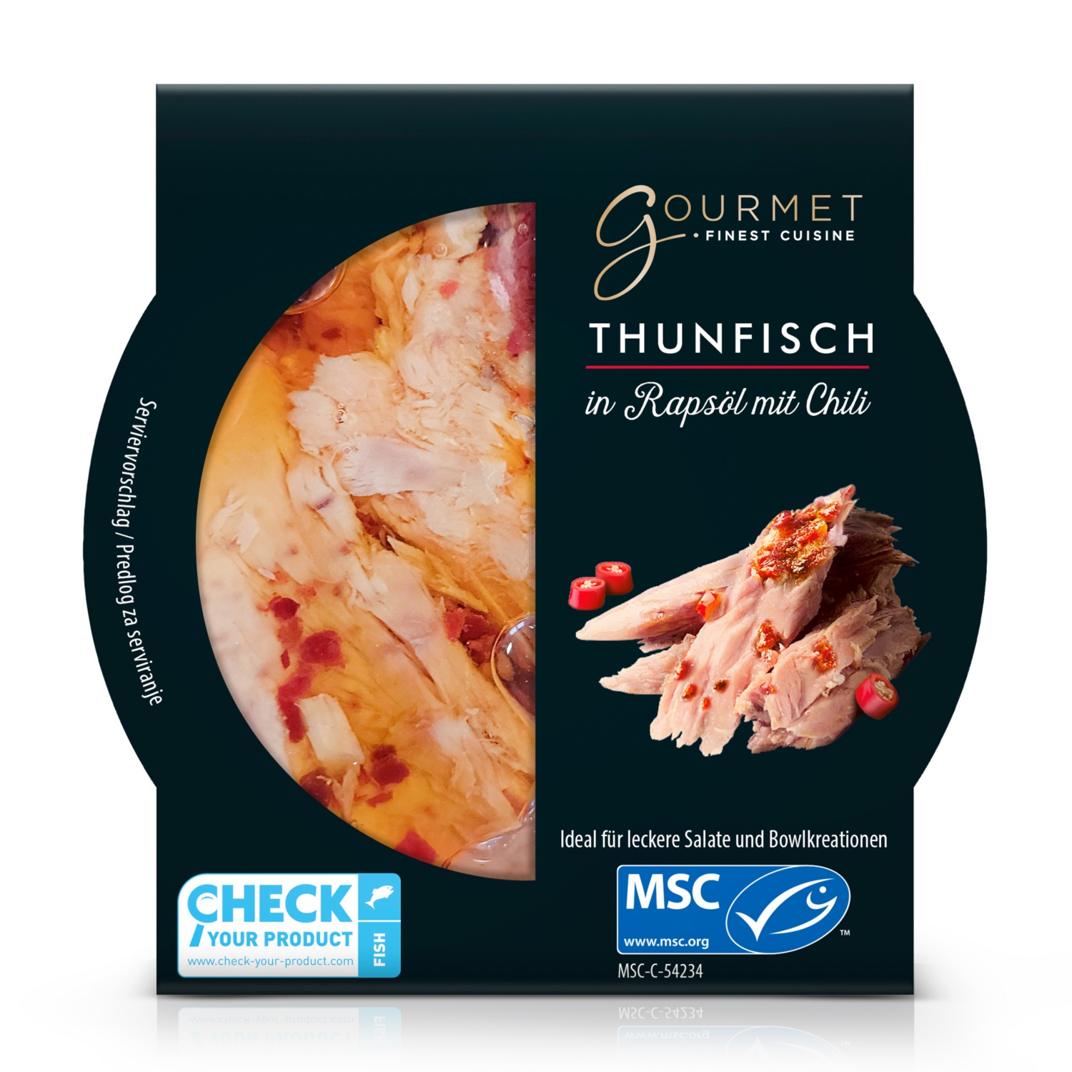 GOURMET MSC Thunfischfilet Mix in Rapsöl mit Chili | HOFER