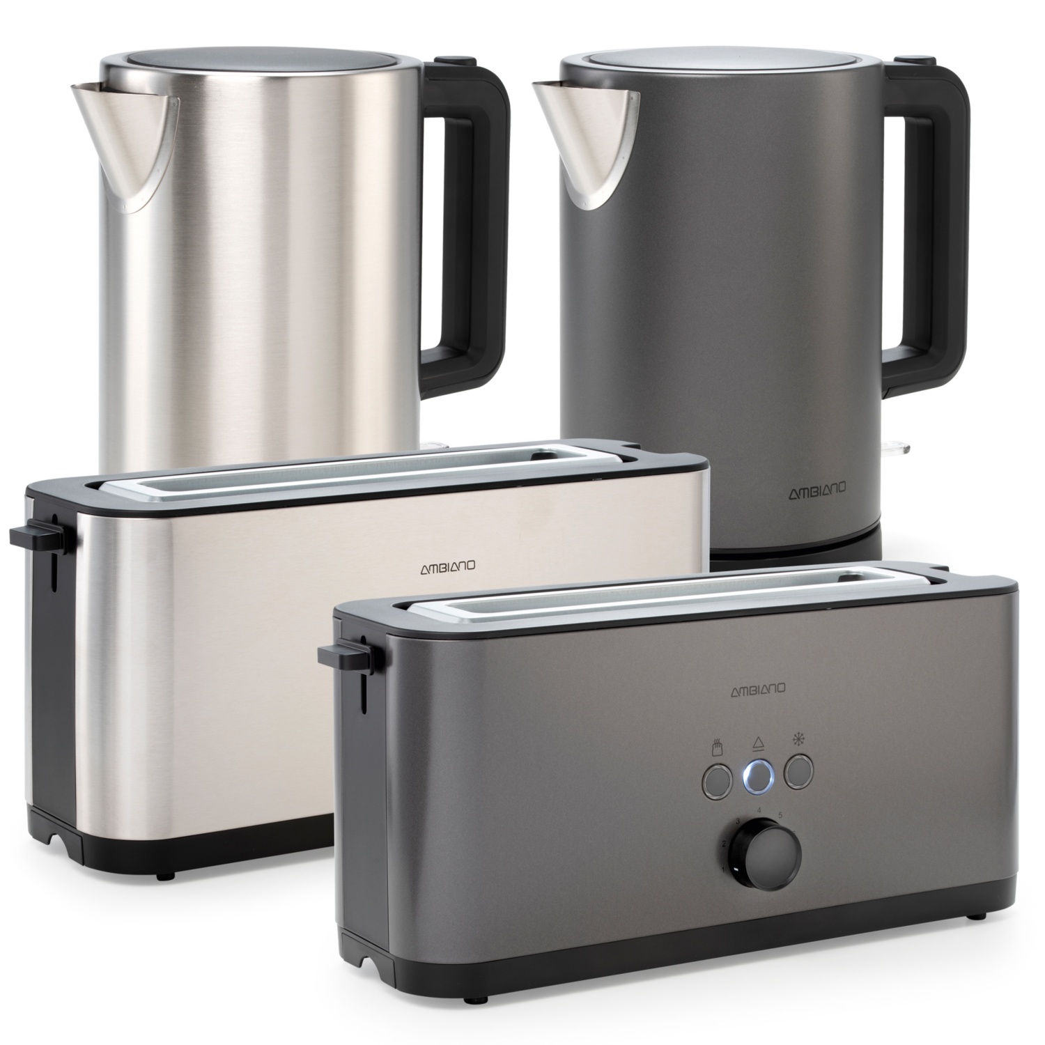 AMBIANO Edelstahl Wasserkocher & Toaster