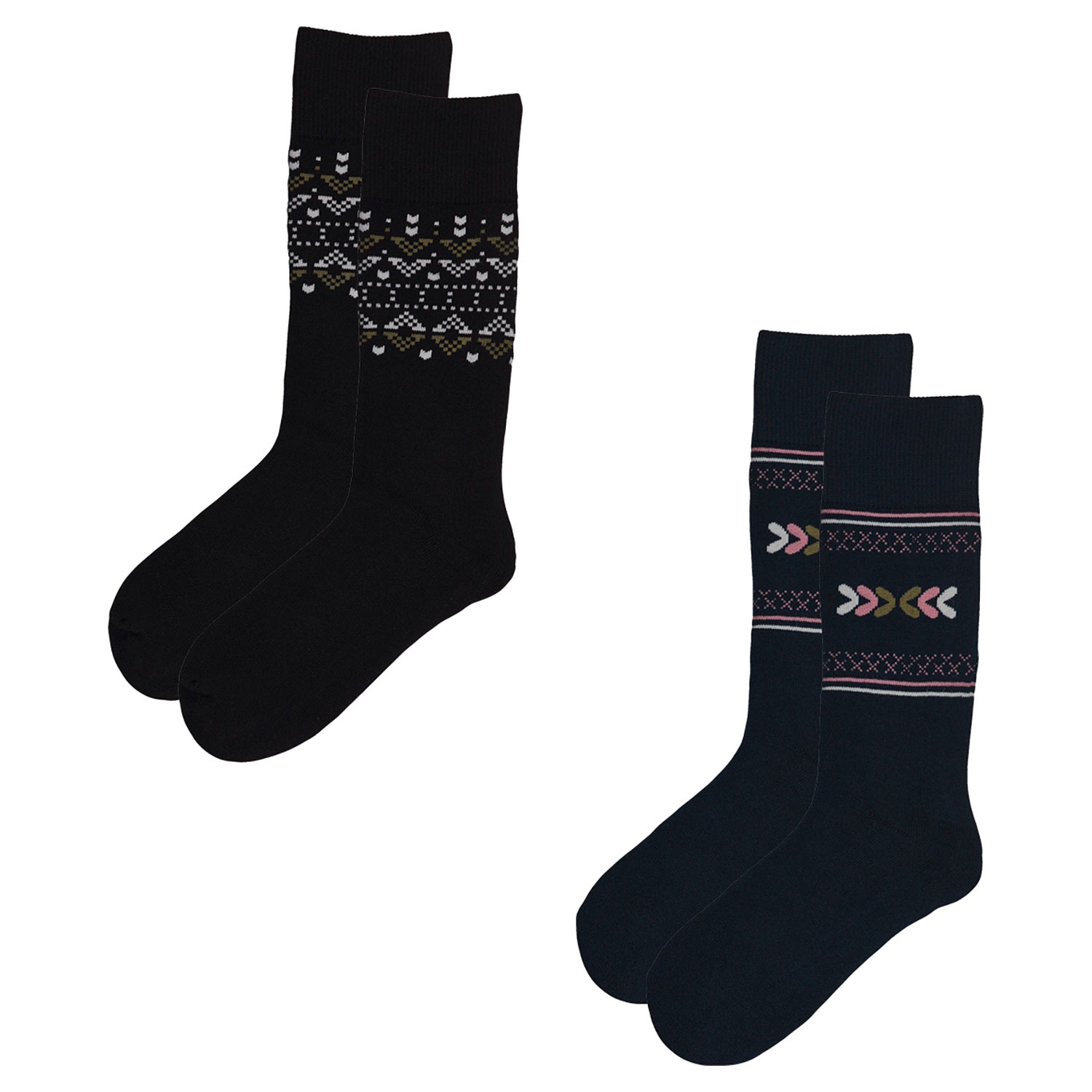 Damen und Herren Casual-Mountain-Socken, 2 Paar
