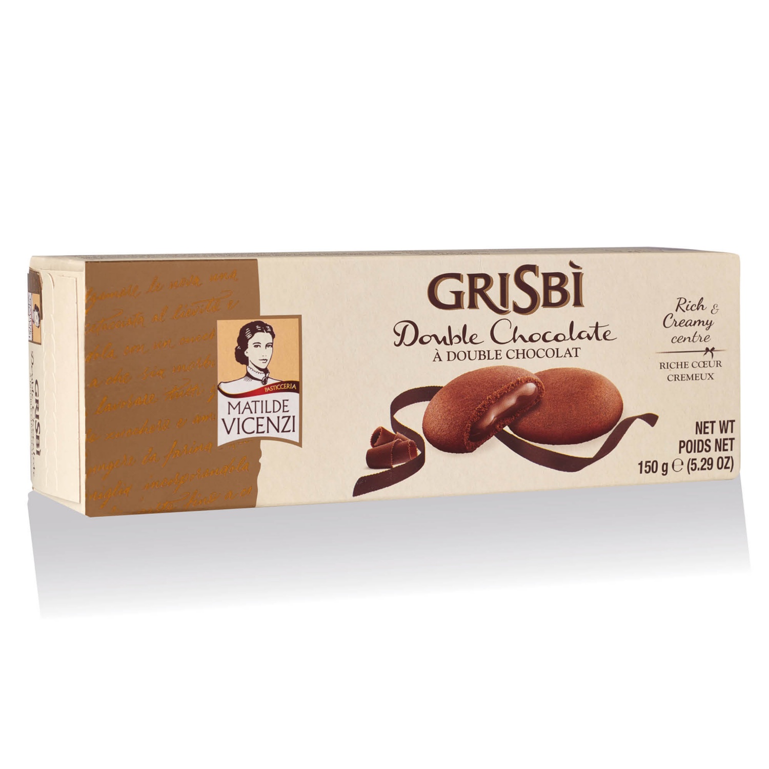 VICENZI Grisbi töltött keksz, 150 g, Csokoládé