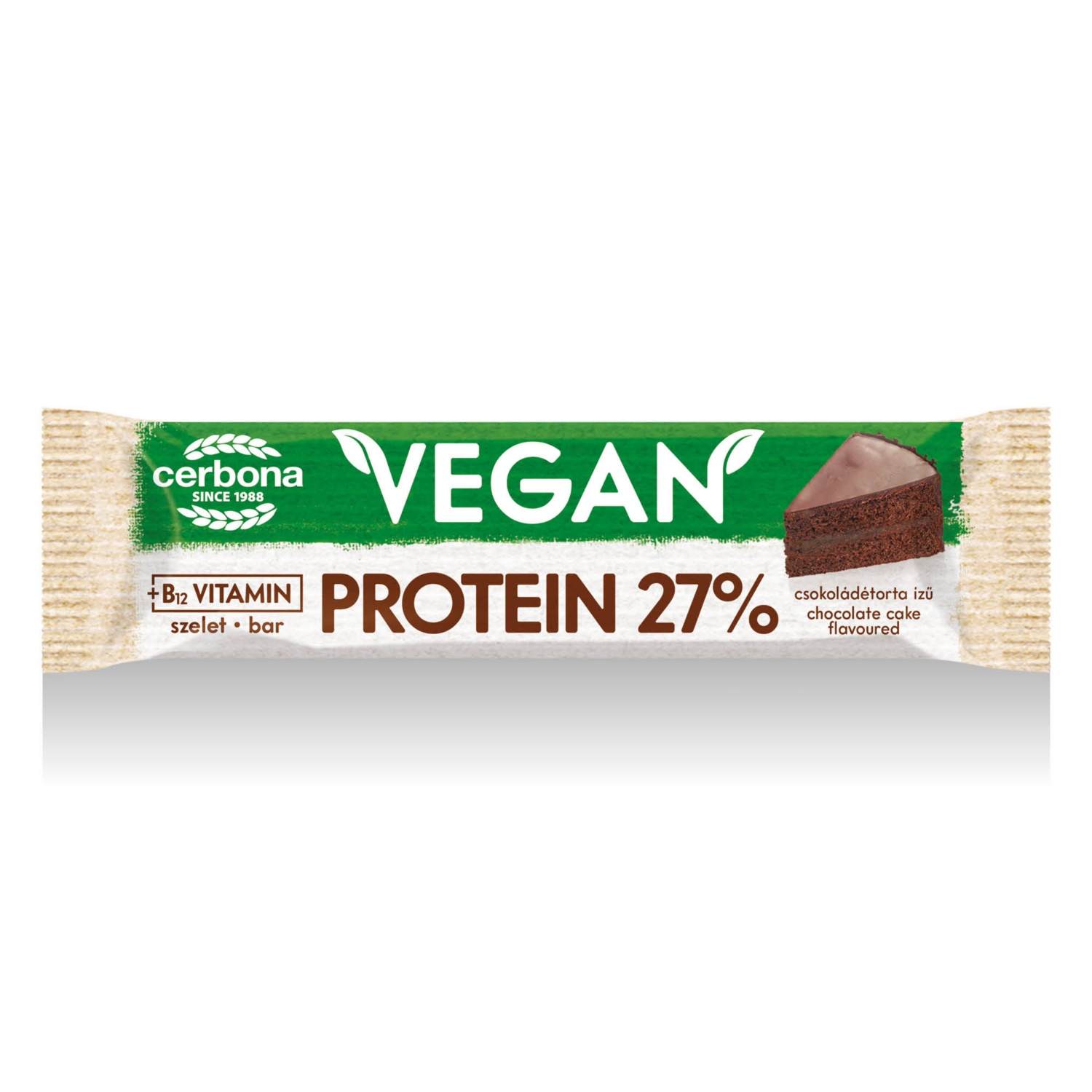 CERBONA Vegán proteinszelet 40 g, csokoládétorta ízű