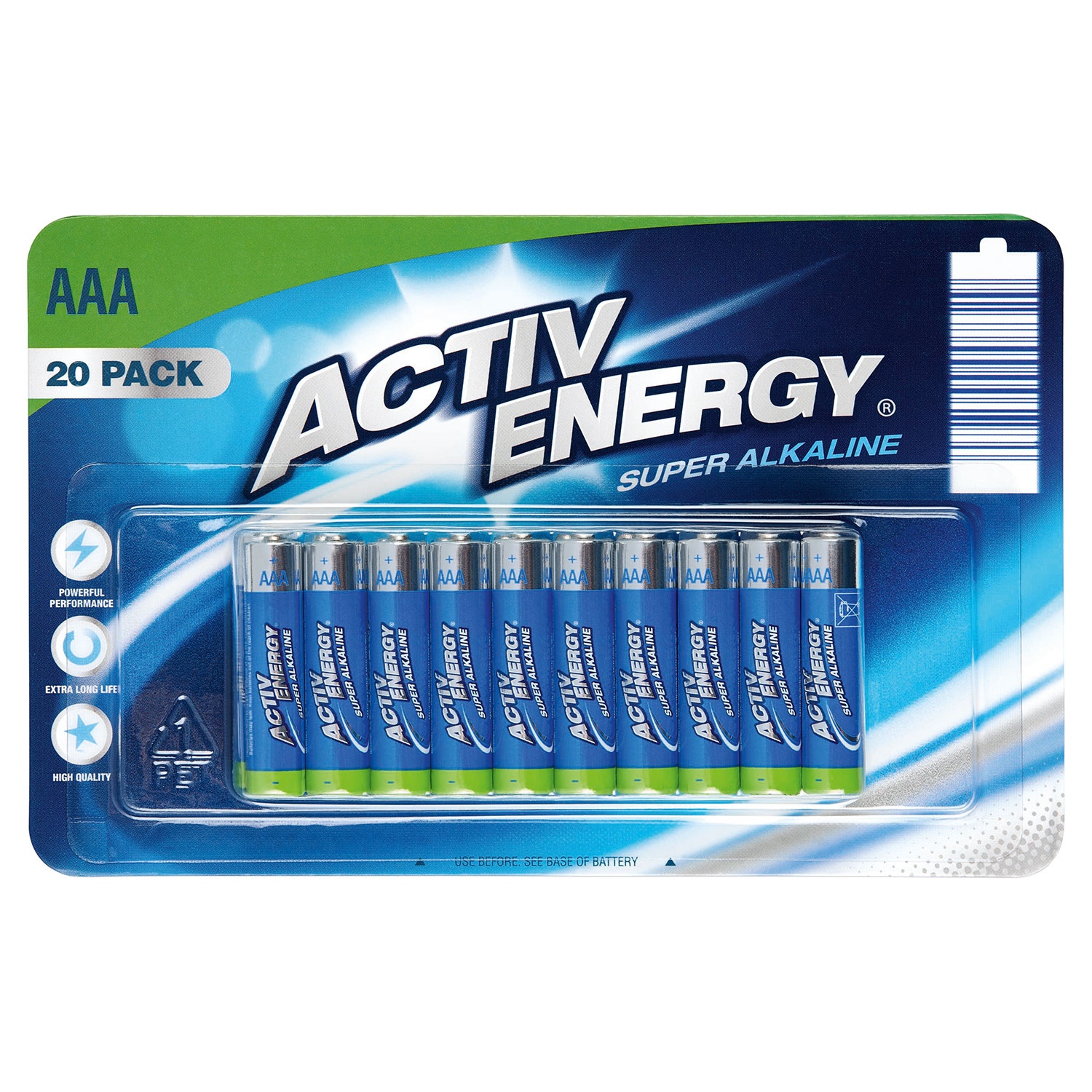 ACTIV ENERGY® Batterien, 20er-Packung