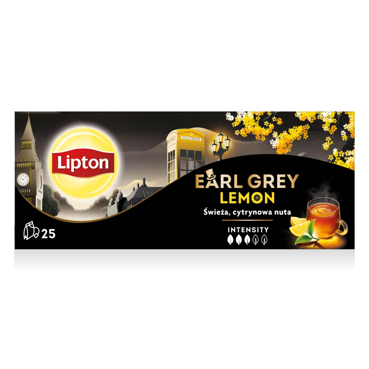LIPTON Fekete tea, Early Grey lemon