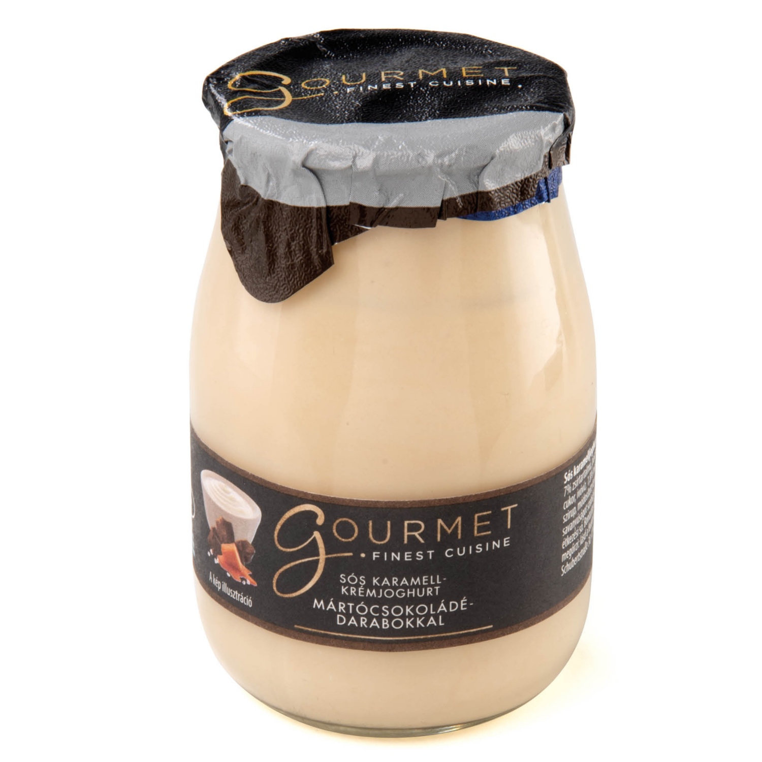 GOURMET Krémjoghurt, sós karamellás csokoládédarabokkal, 180 g