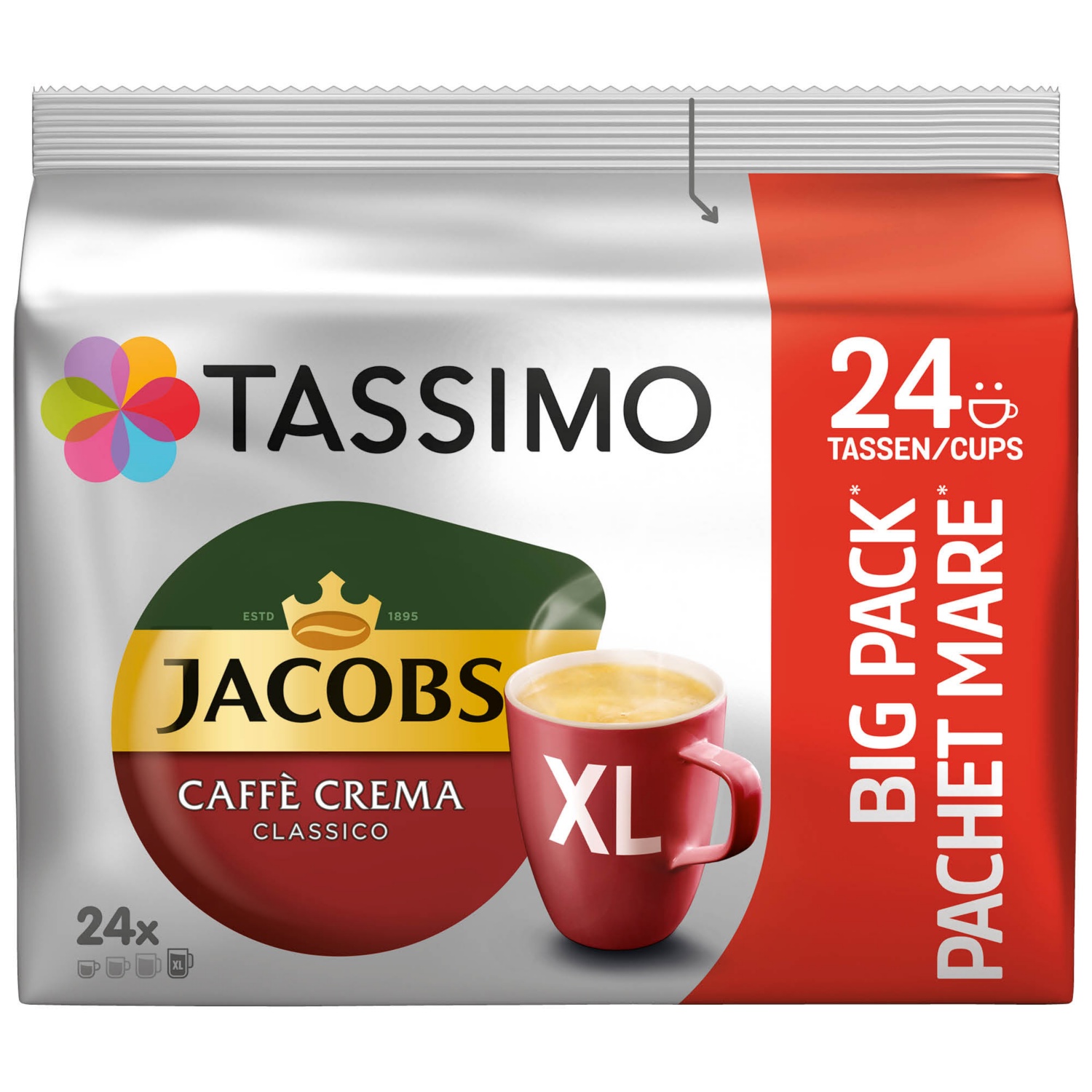 JACOBS Tassimo Big Pack XL da 24, Crema Clas XL