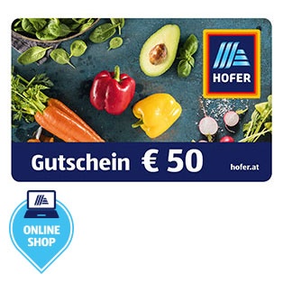 HOFER Warengutschein € 50 (per E-Mail zum Ausdrucken)