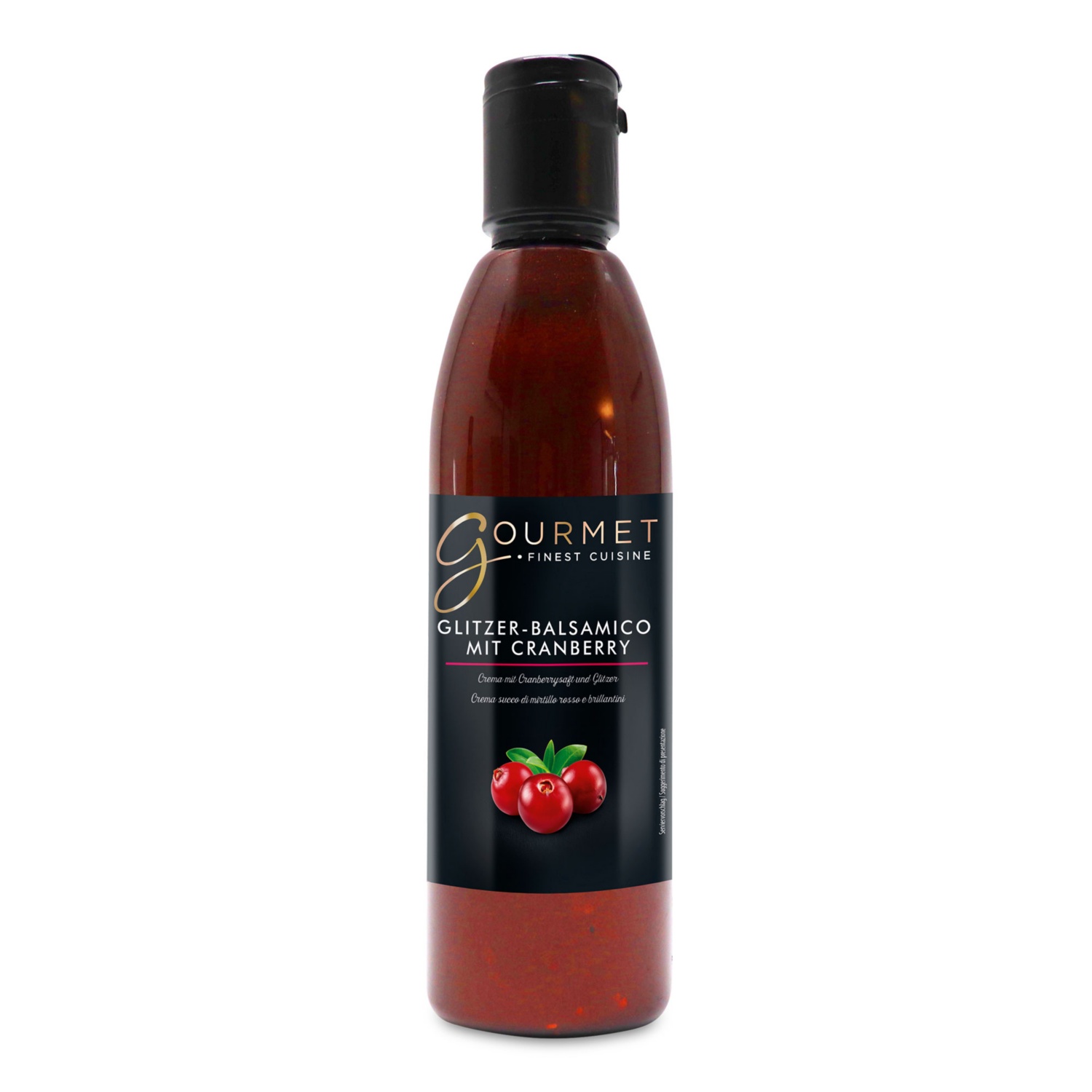 GOURMET Balsamico Crema mit Glitzer, Cranberry