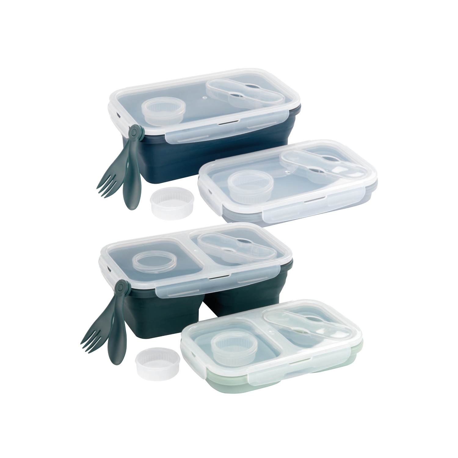 CROFTON Set di lunchbox pieghevoli in silicone