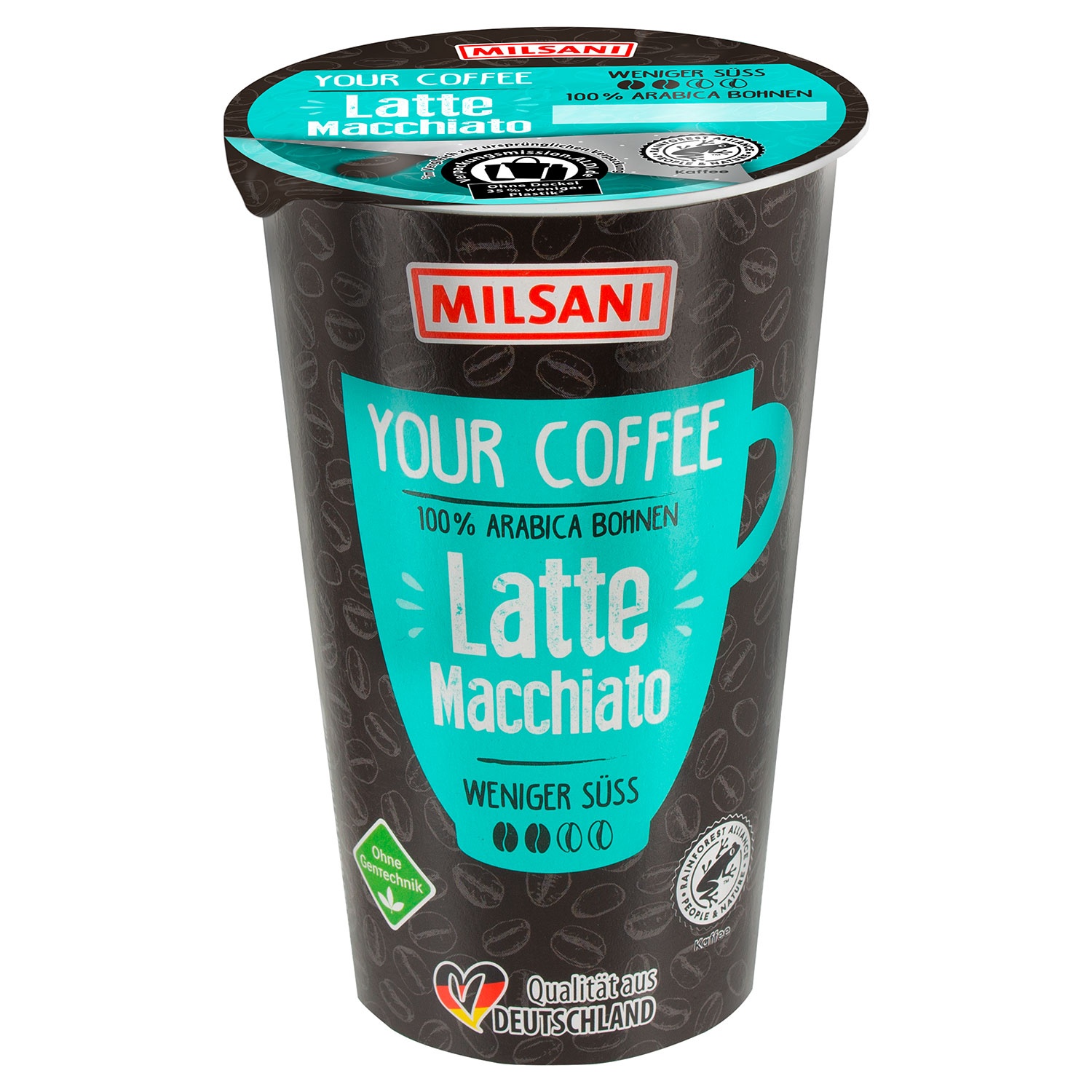 MILSANI Kaffeedrink Latte Macchiato weniger süß 250 ml
