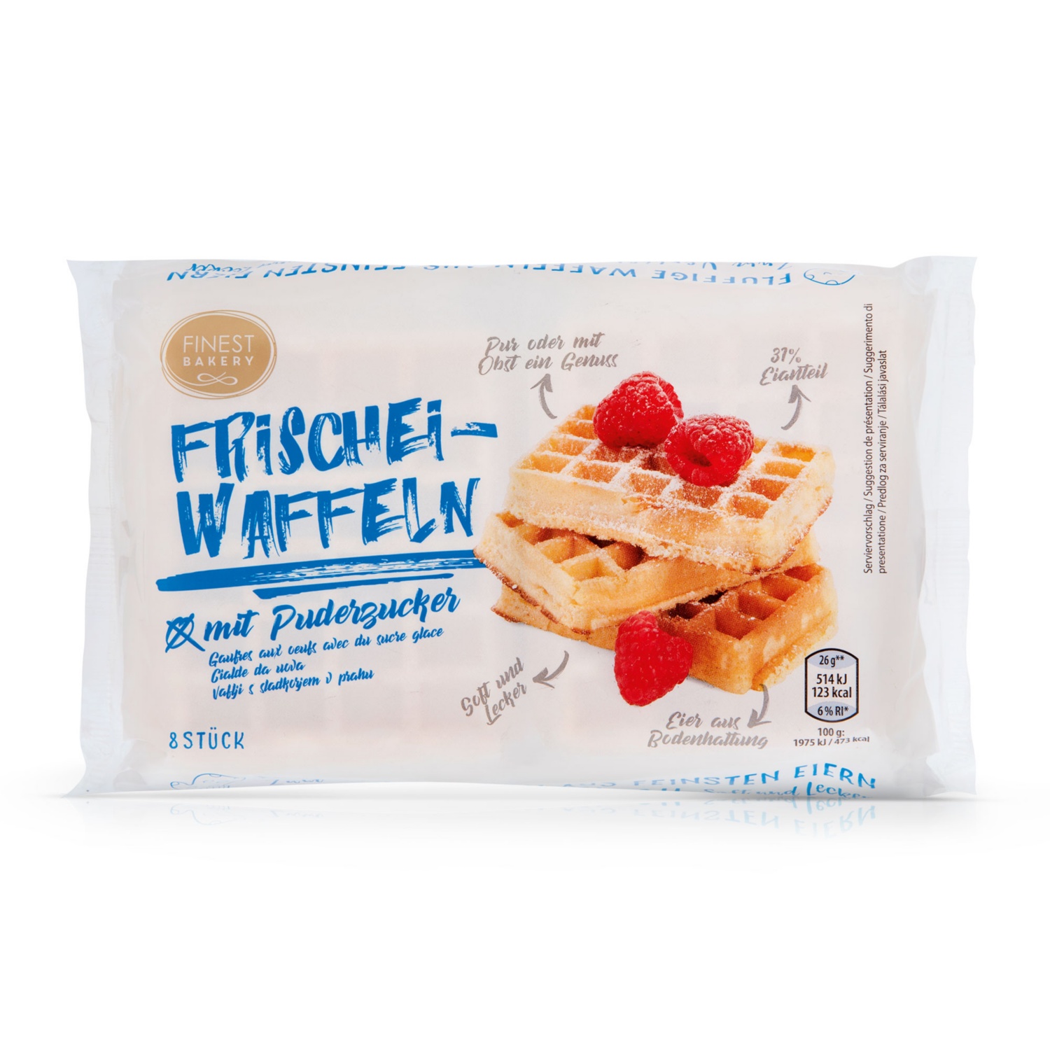 FINEST BAKERY Frischeiwaffeln, Bezuckert