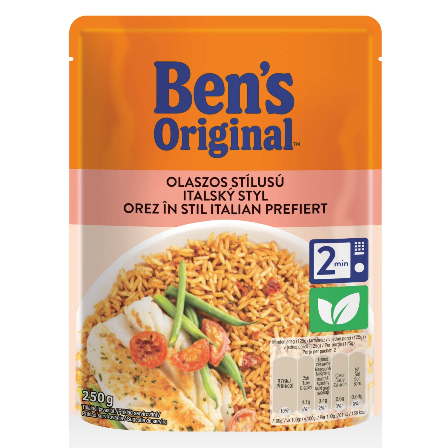 BEN'S ORIGINAL Ízesített párolt rizs 250 g, Olaszos stílusú