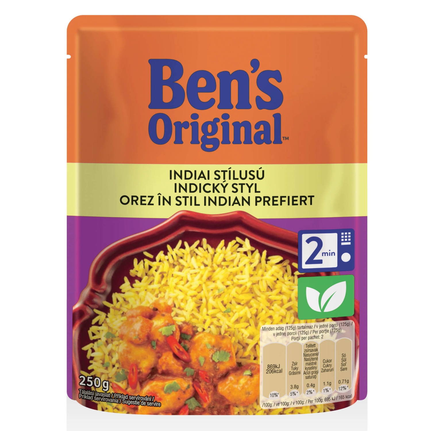 BEN'S ORIGINAL Ízesített párolt rizs 250 g, Indiai stílusú