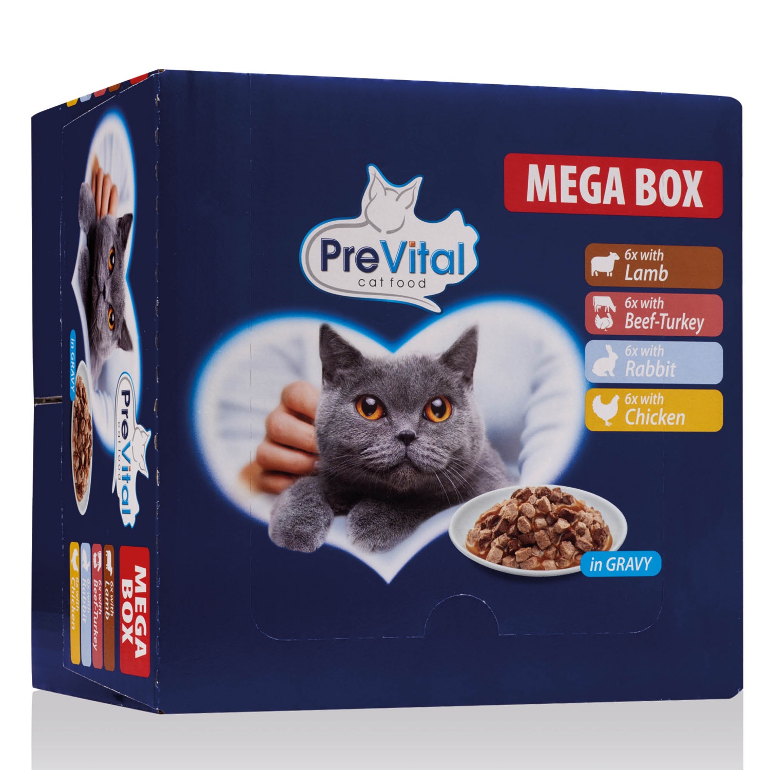 PREVITAL Mega Box alutasakos macskaeledel, 24 tasak
