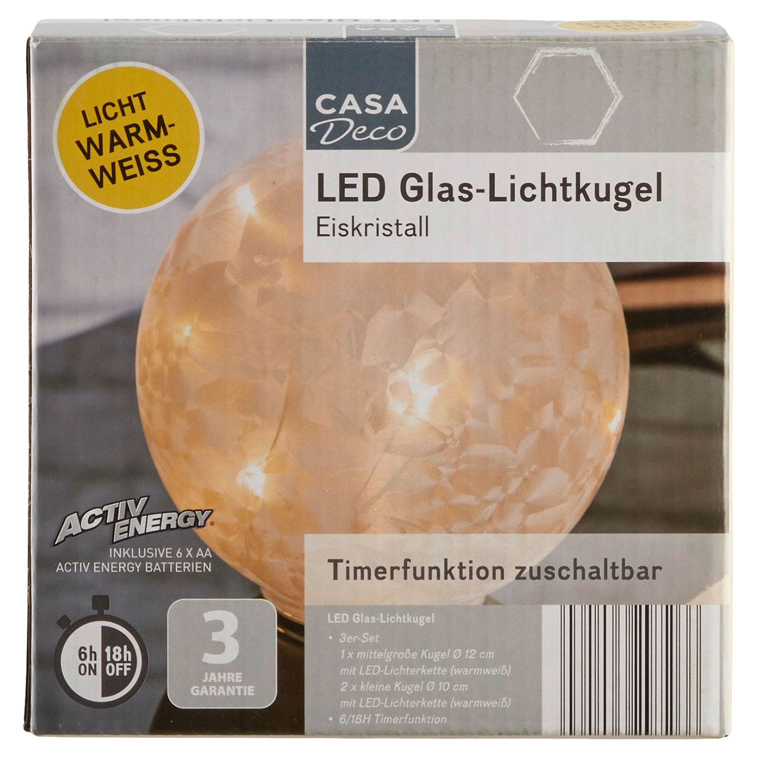 CASA DECO LED-Glas-Lichtkugeln