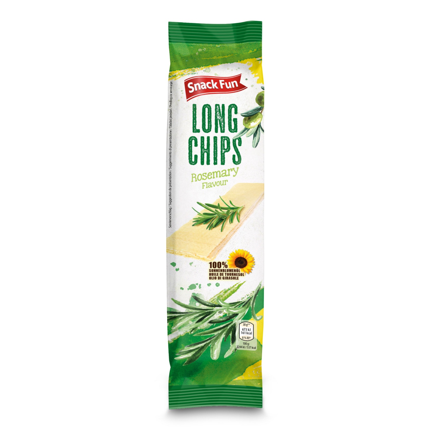 SNACK FUN Long Chips, Rosmarin und Olivenöl