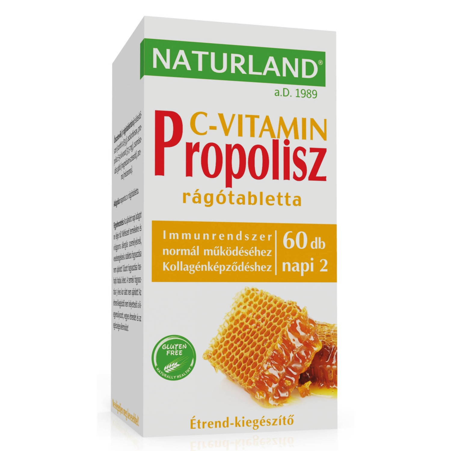 NATURLAND Propolisz + C-vitamin rágótabletta, 60 darab