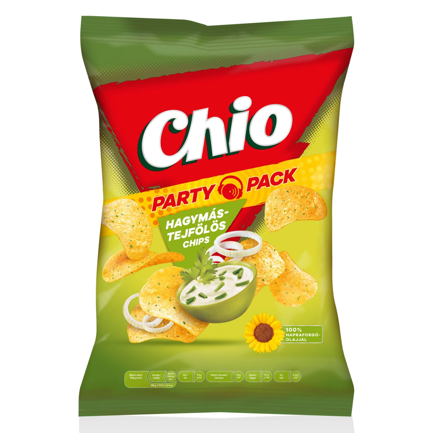 CHIO Chips Party Pack, 240 g, hagymás-tejfölös