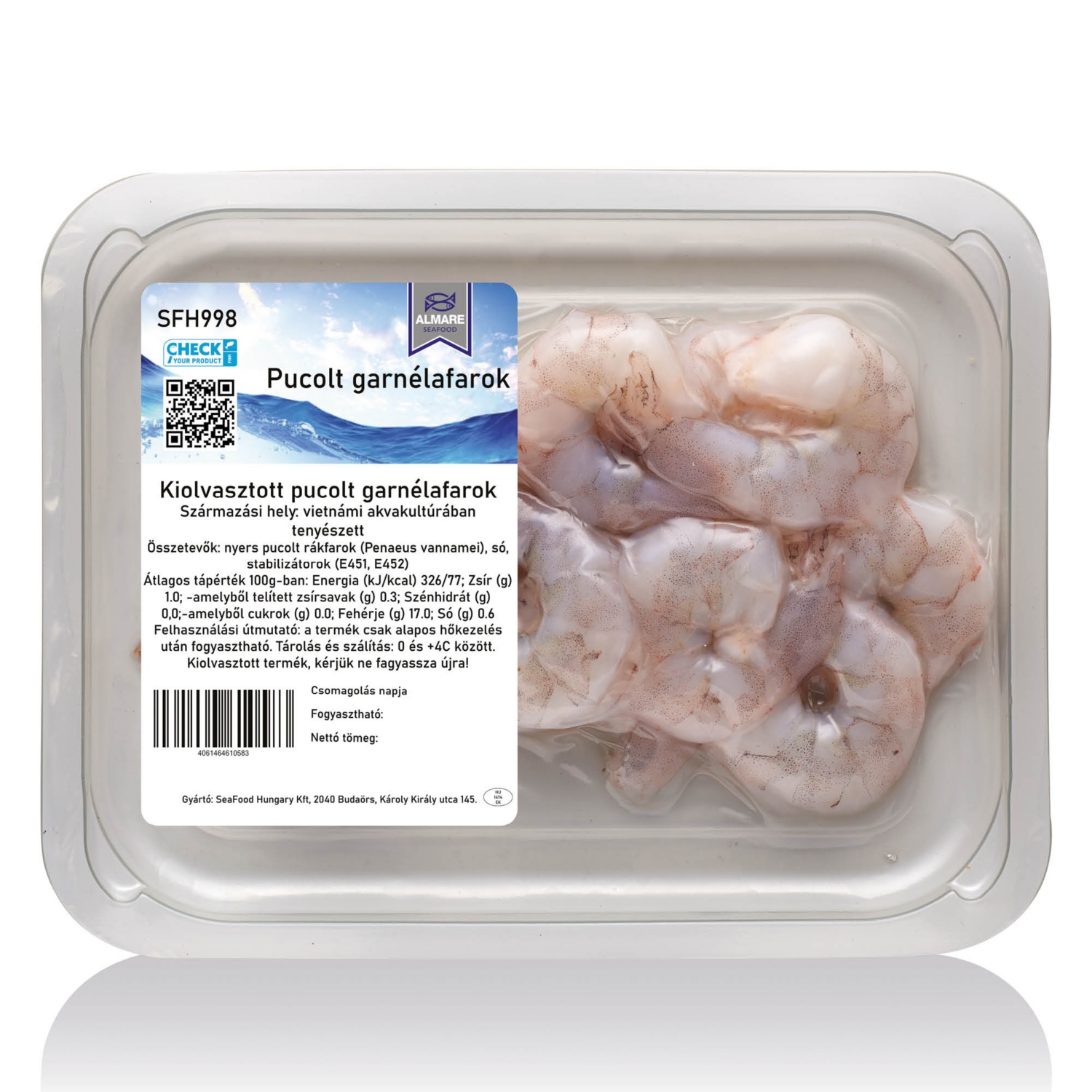 ALMARE SEAFOOD Pucolt garnélafarok, 150 g