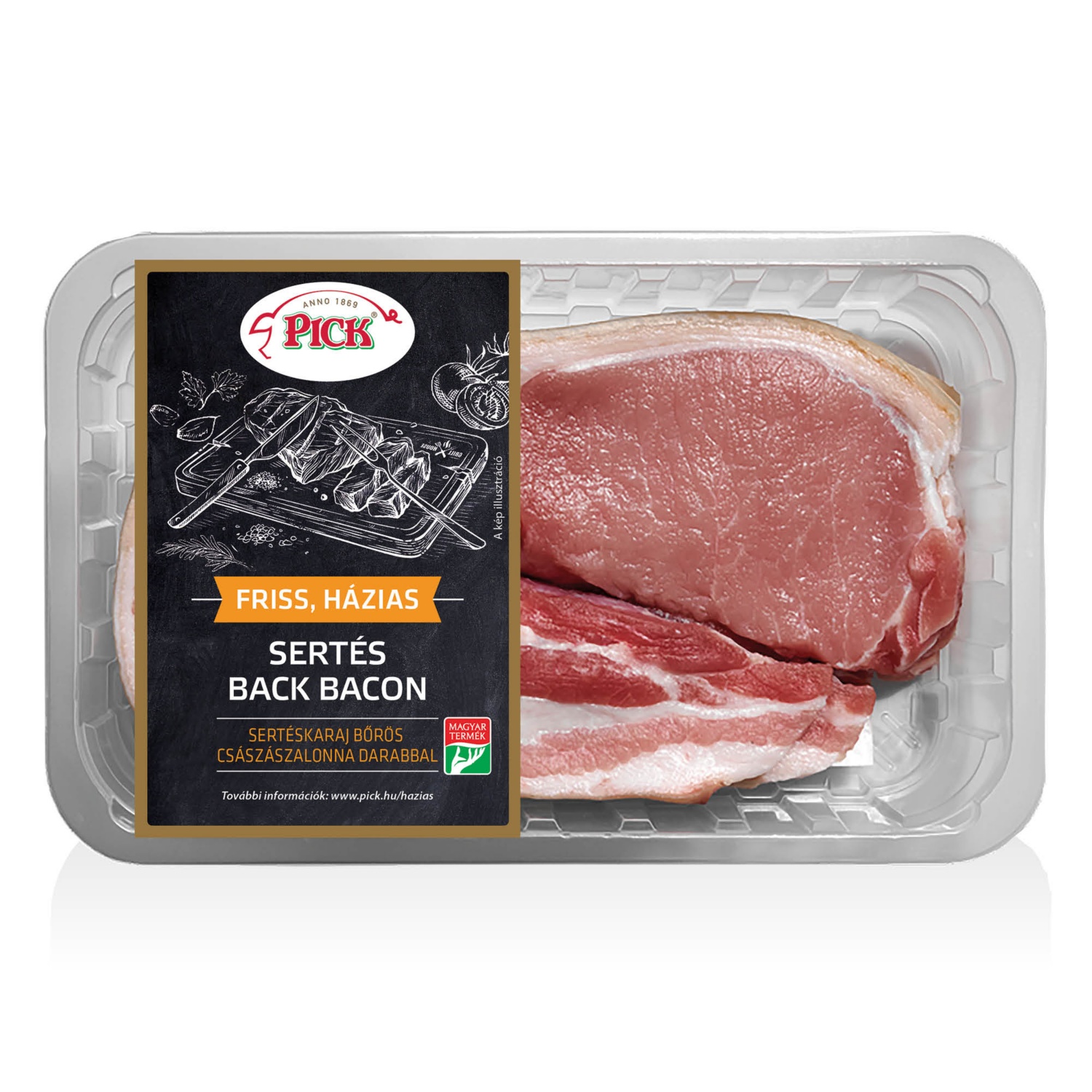 PICK Friss sertés back bacon, 1 kg