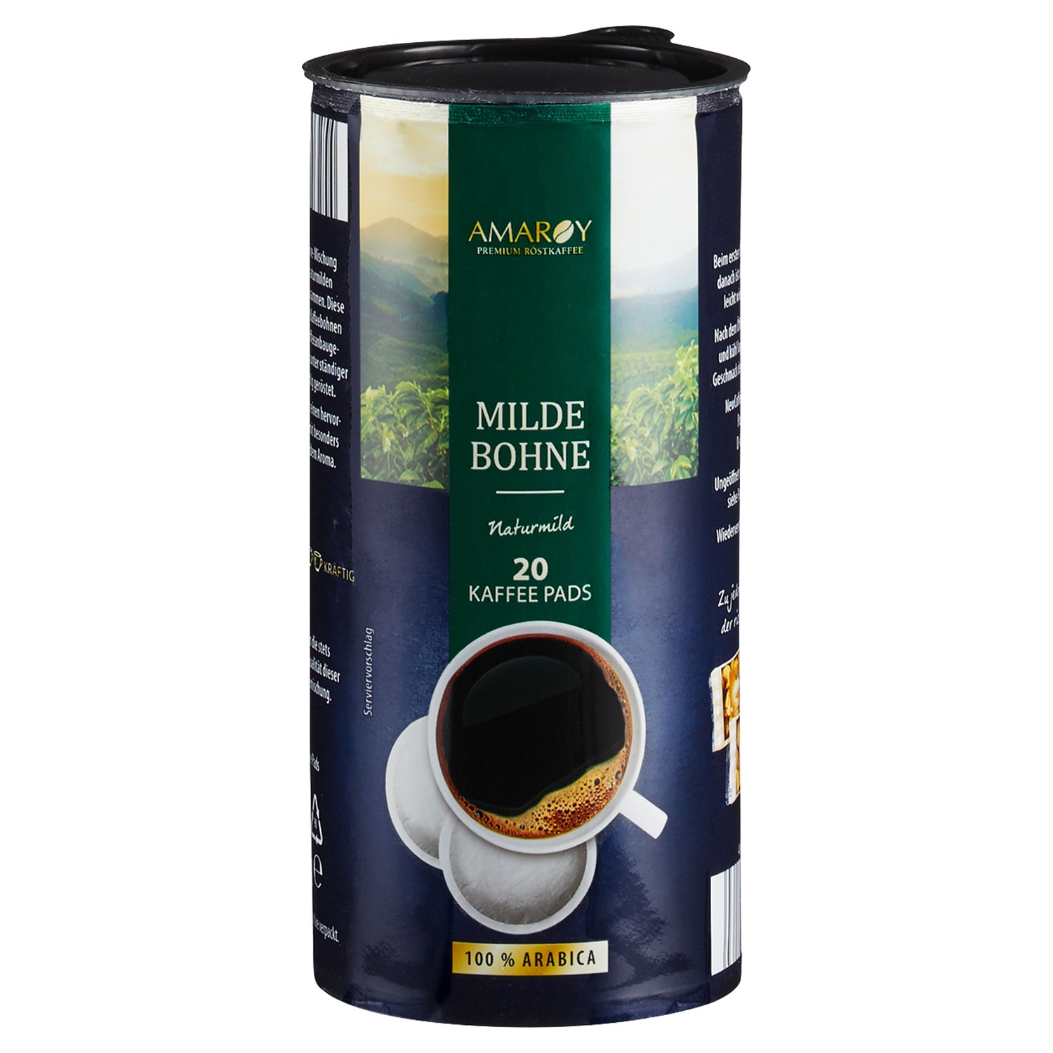 AMAROY Premium Röstkaffee Milde Bohne Naturmild 144 g