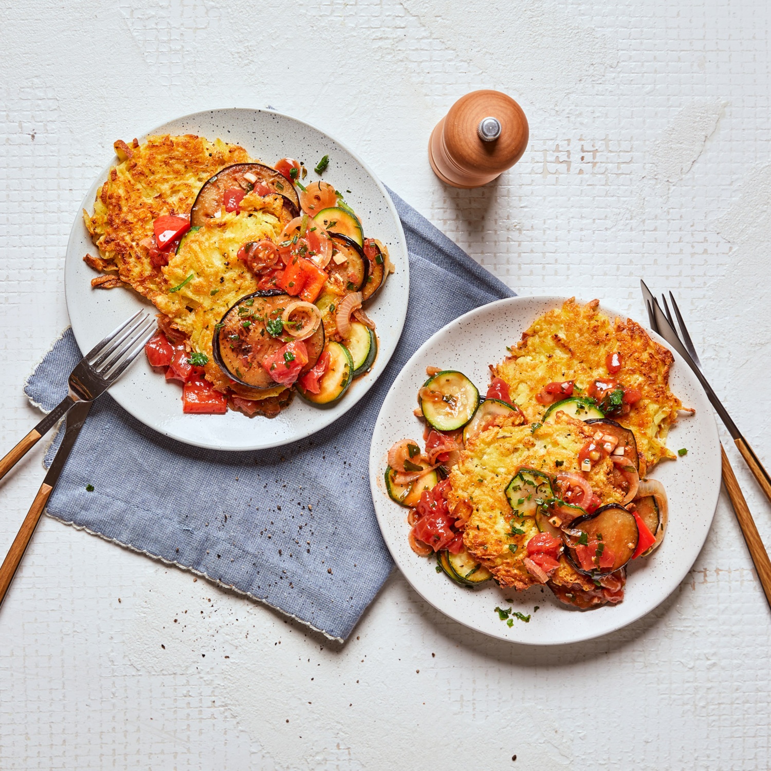 Käse-Rösti mit mediterranem Gemüse | ALDI Rezeptwelt