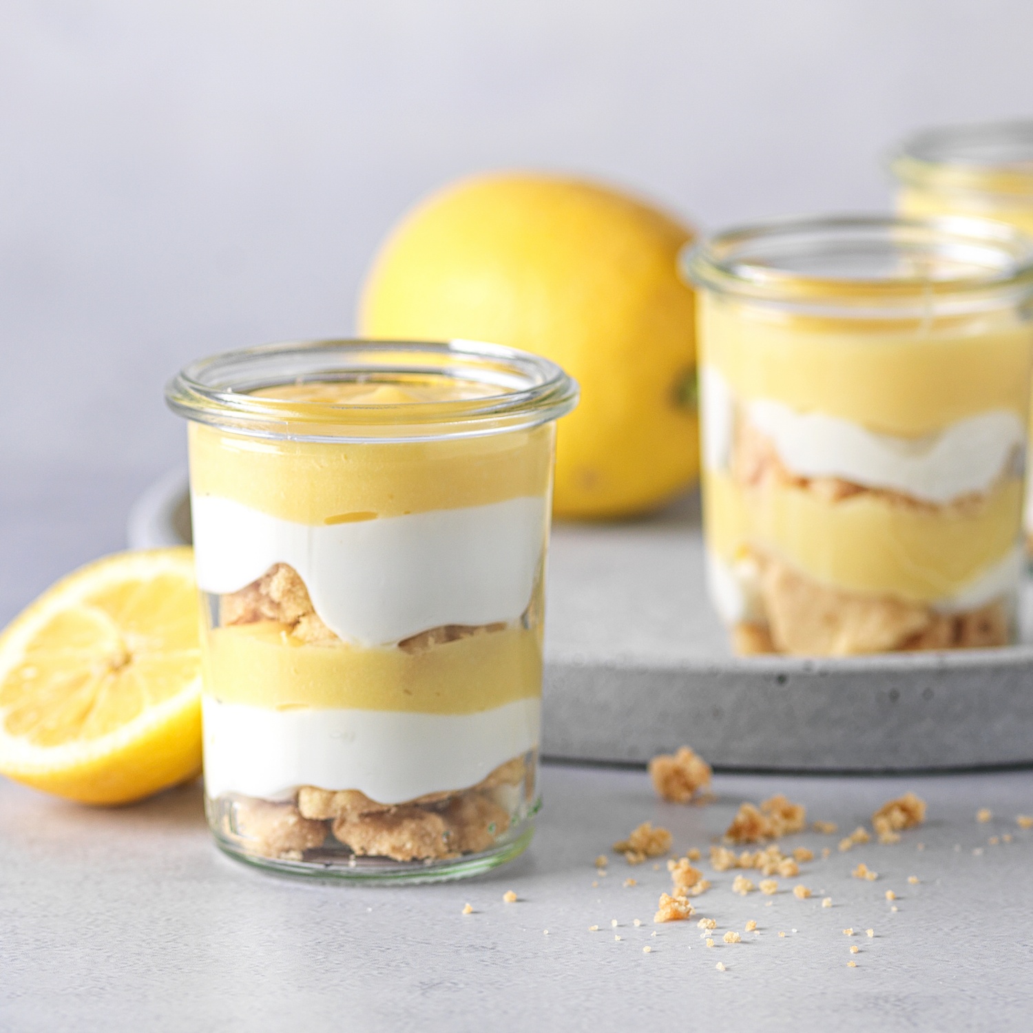 Dessert en verrine au citron avec crumble