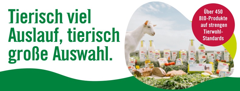 Tierisch viel Auslauf, tierisch groe Auswahl
