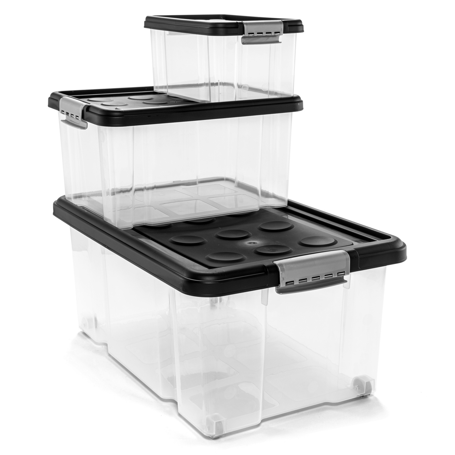 EASYHOME StapelboxenSet, 3teilig, Dunkelgrau ALDI SUISSE