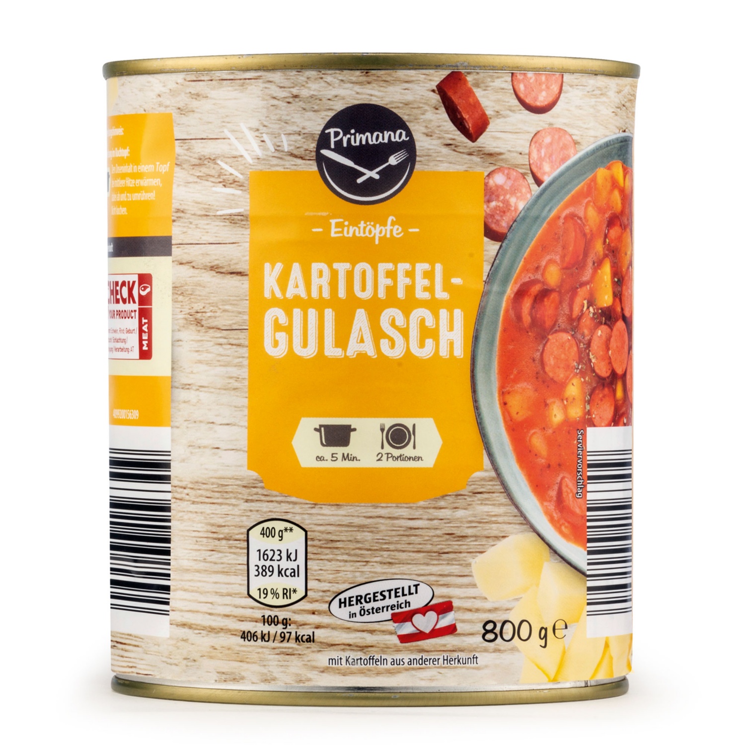 PRIMANA Traditionell österr. Fertiggericht, Kartoffelgulasch