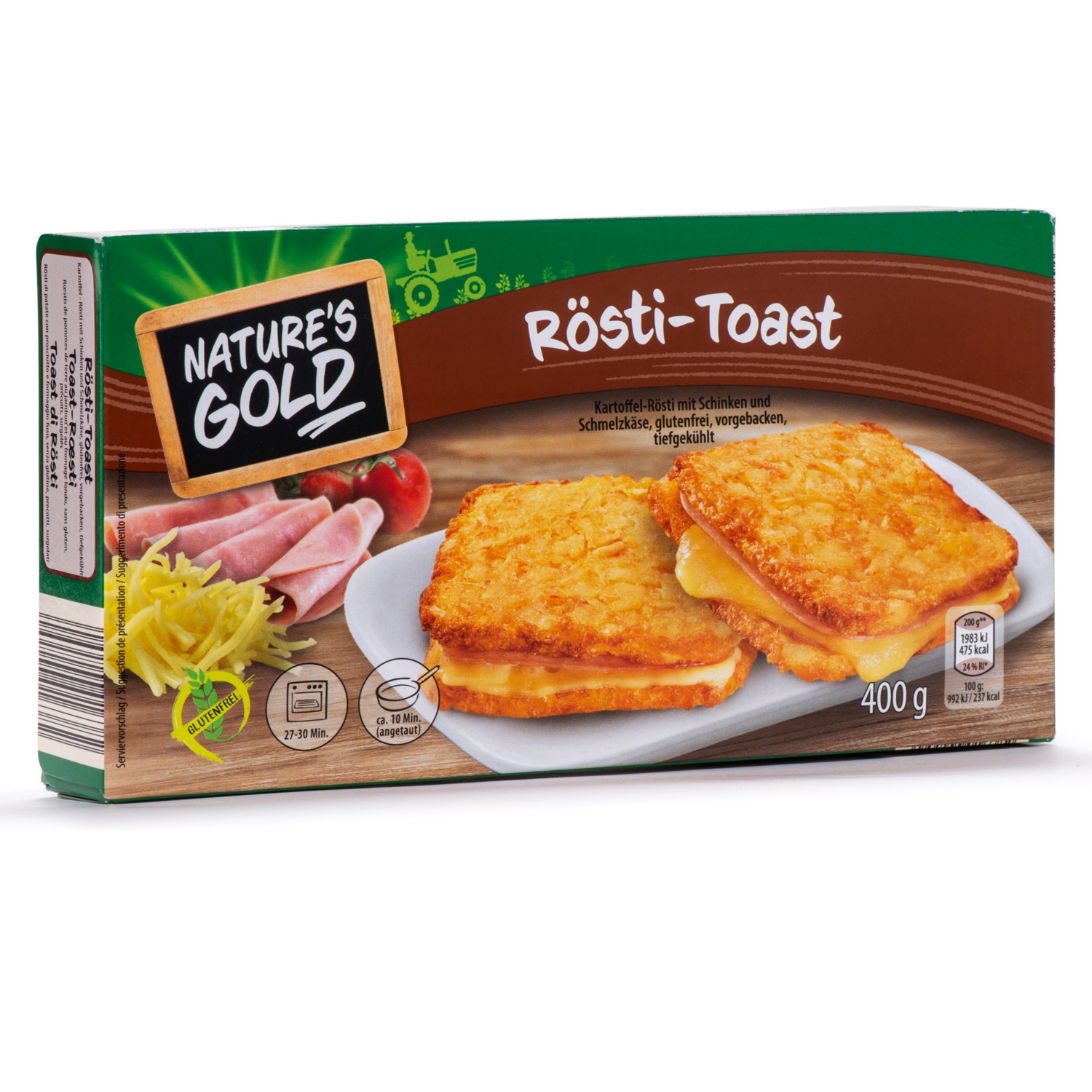 NATURE&amp;#39;S GOLD Rösti-Toast, Schinken-Käse | HOFER