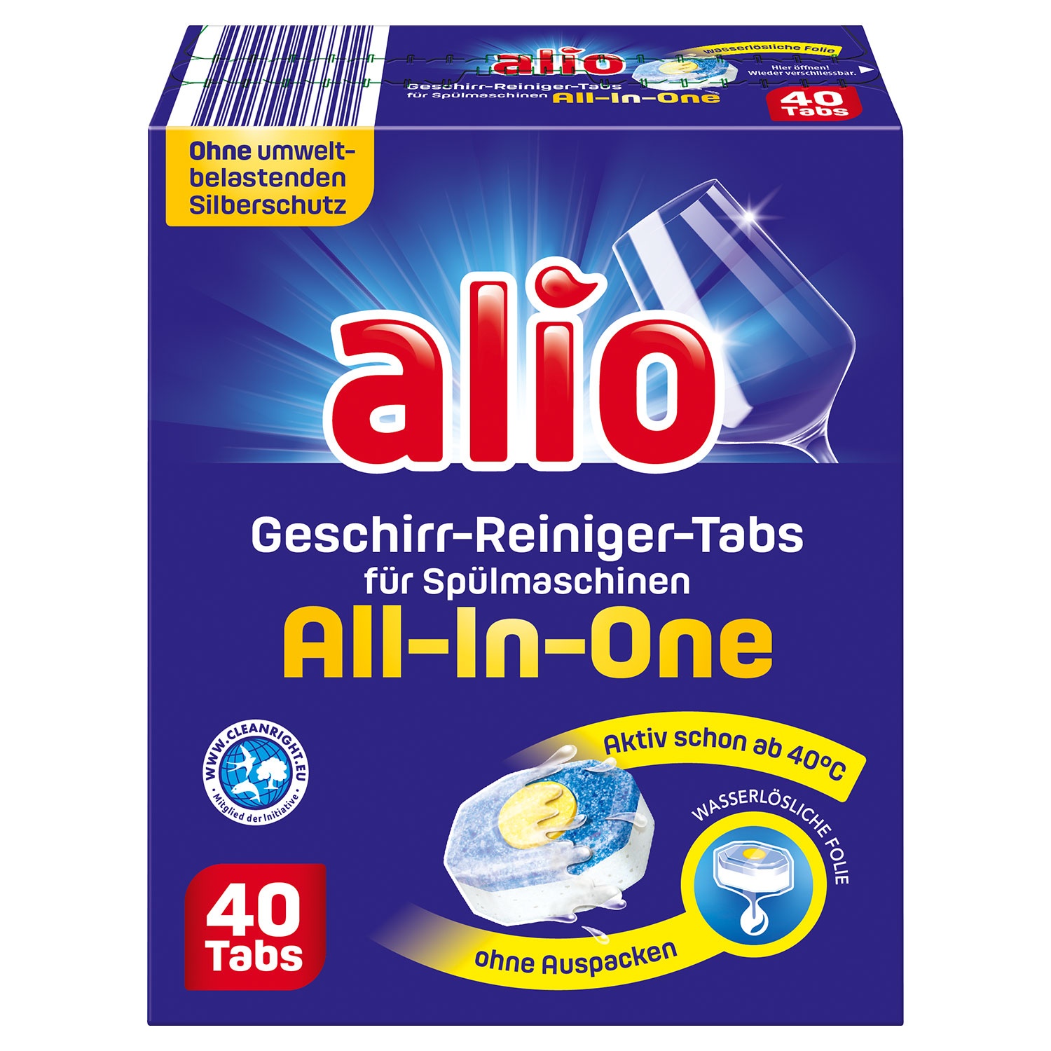 ALIO Geschirr-Reiniger-Tabs all-in-one 40 Tabs