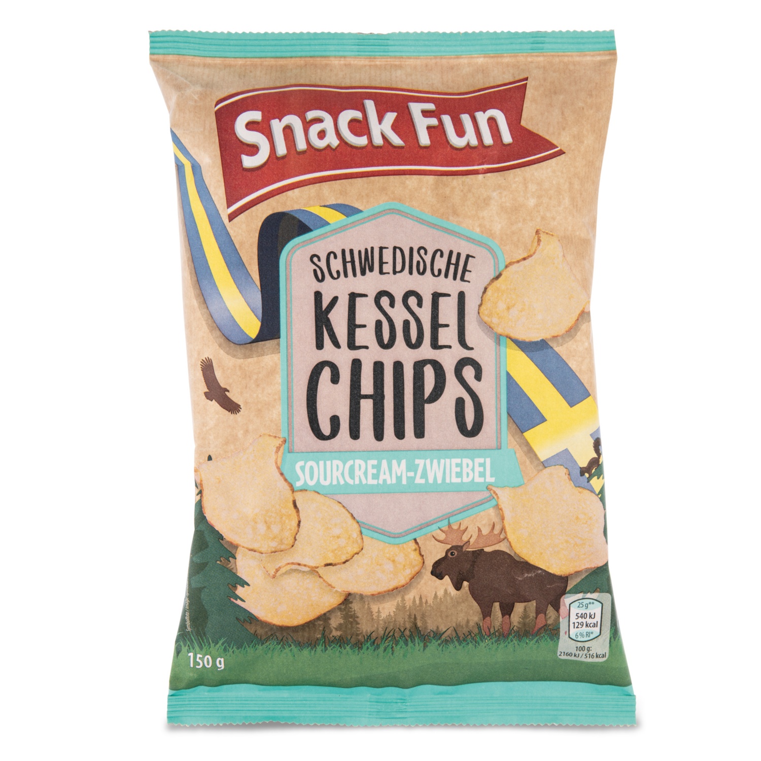 SNACK FUN Schwedische Kesselchips, Sour Cream