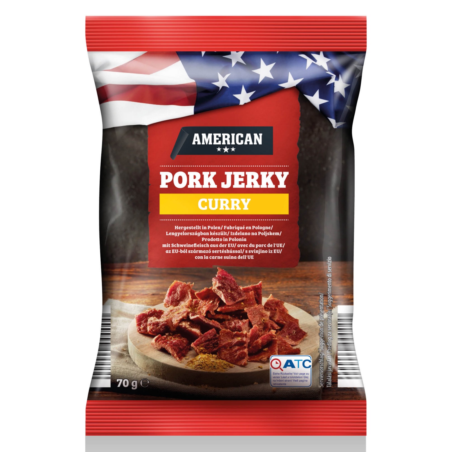 AMERICAN American Beef & Pork Jerky, Curry