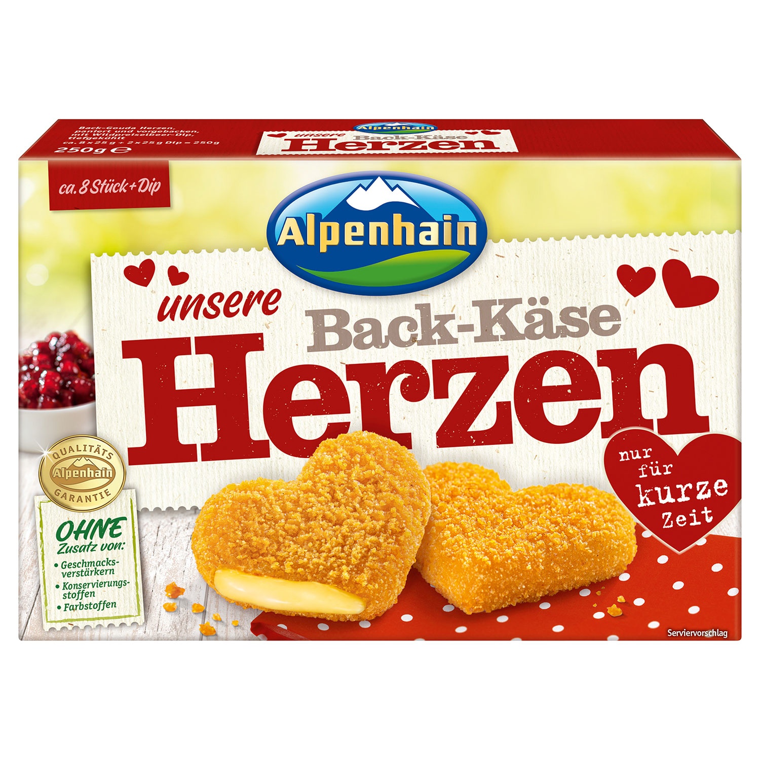ALPENHAIN Back-Käse-Herzen 250 g