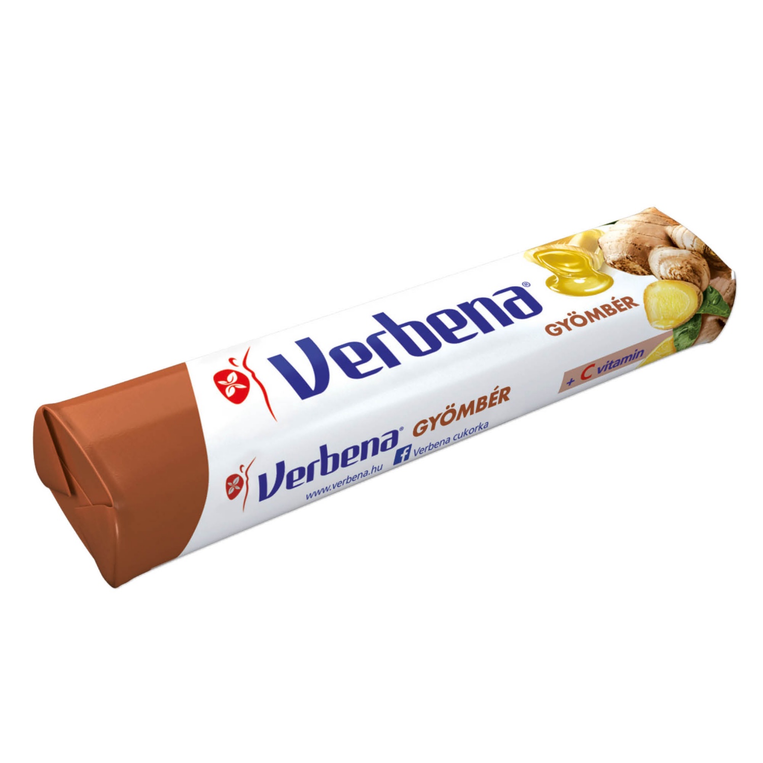 VERBENA C-vitaminos, töltött keménycukorka, 32 g, gyömbéres