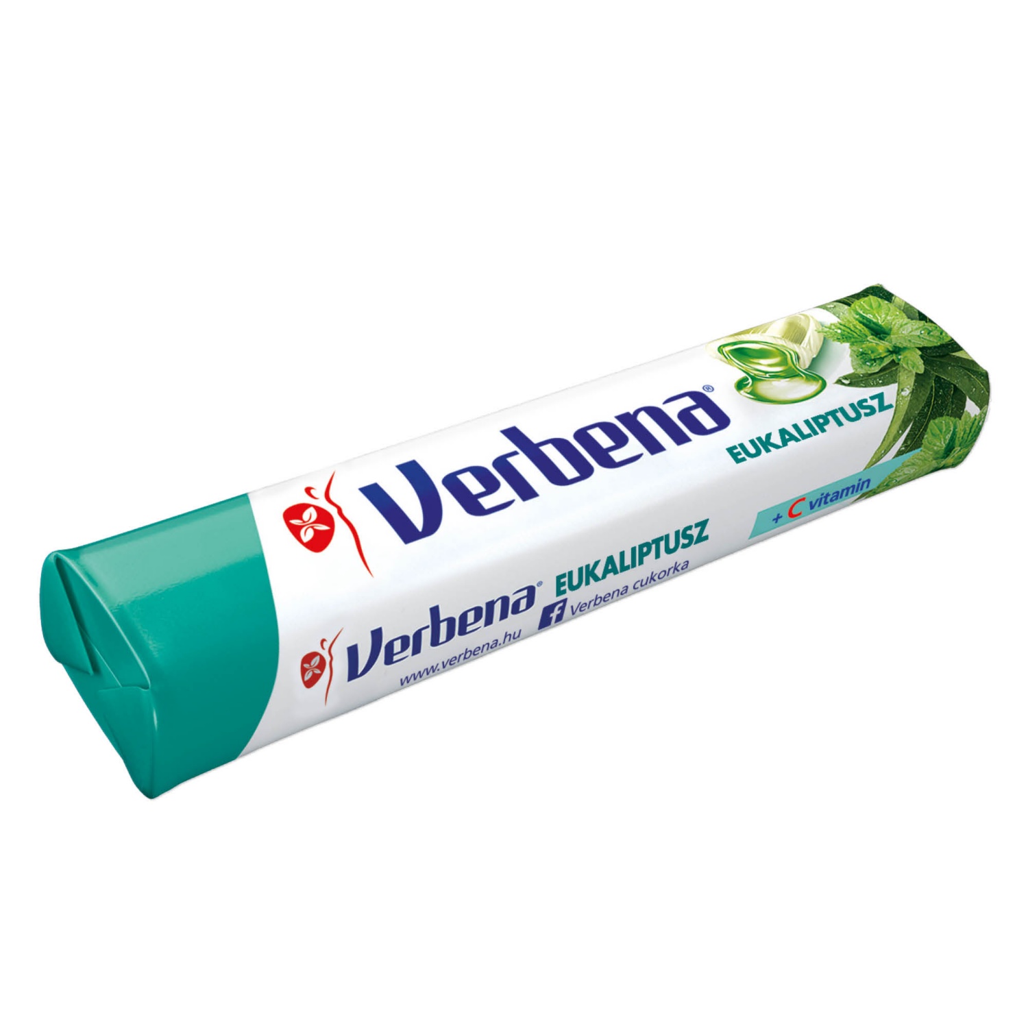 VERBENA C-vitaminos, töltött keménycukorka, 32 g, eukaliptuszos